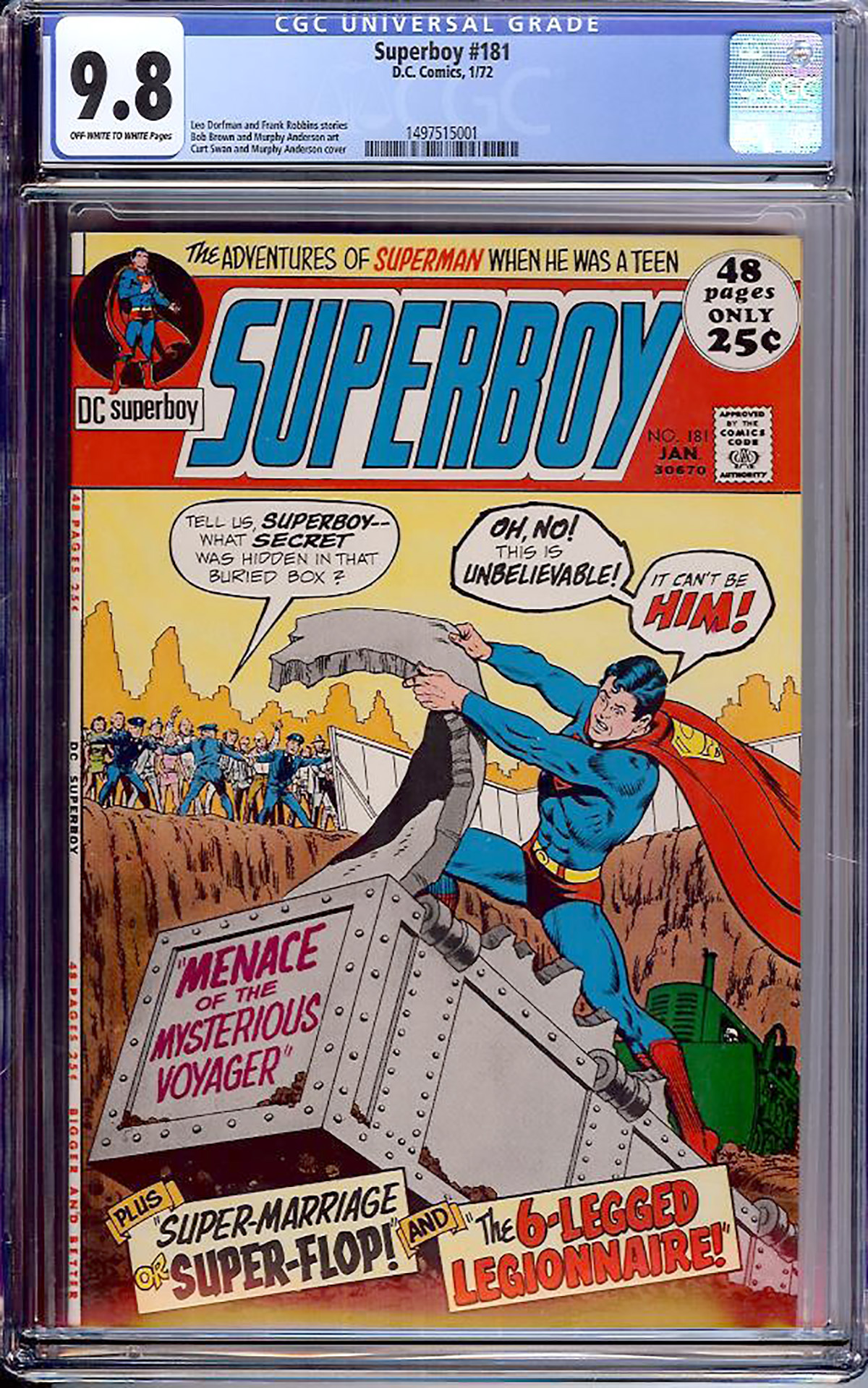 Superboy #181 CGC 9.8 ow/w