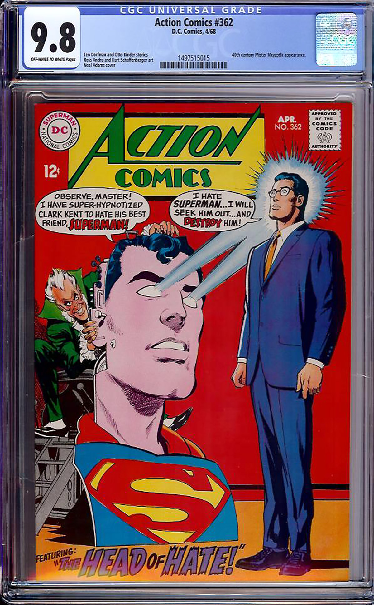 Action Comics #362 CGC 9.8 ow/w