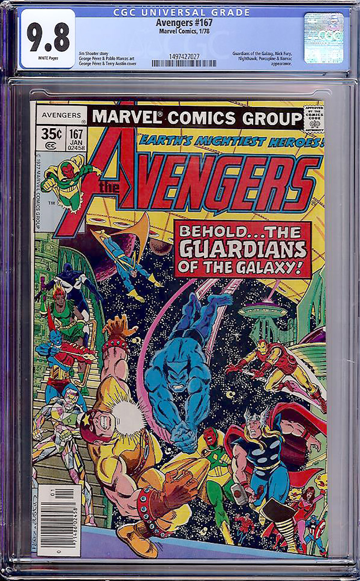 Avengers #167 CGC 9.8 w