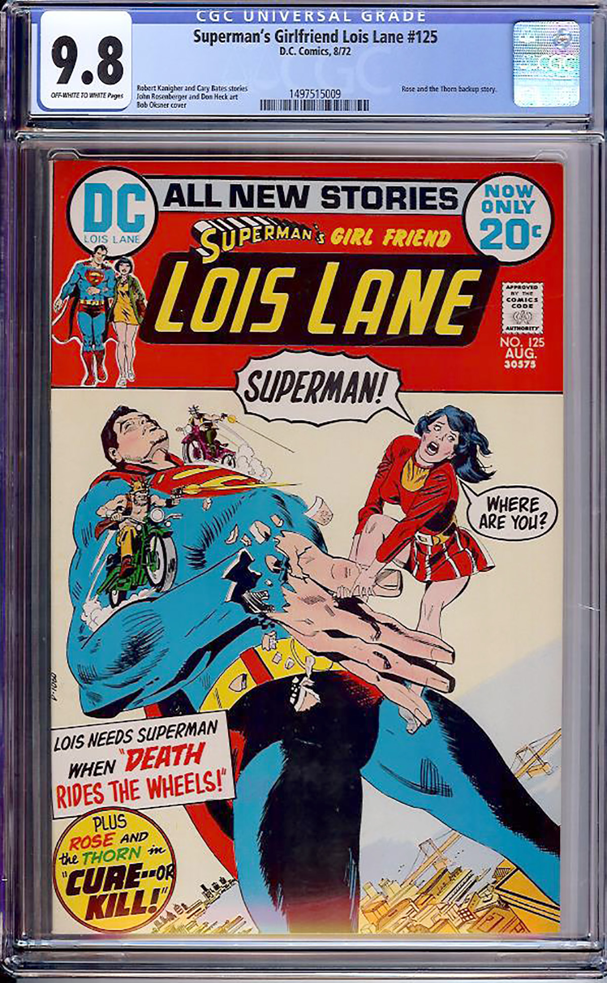 Superman's Girlfriend Lois Lane #125 CGC 9.8 ow/w