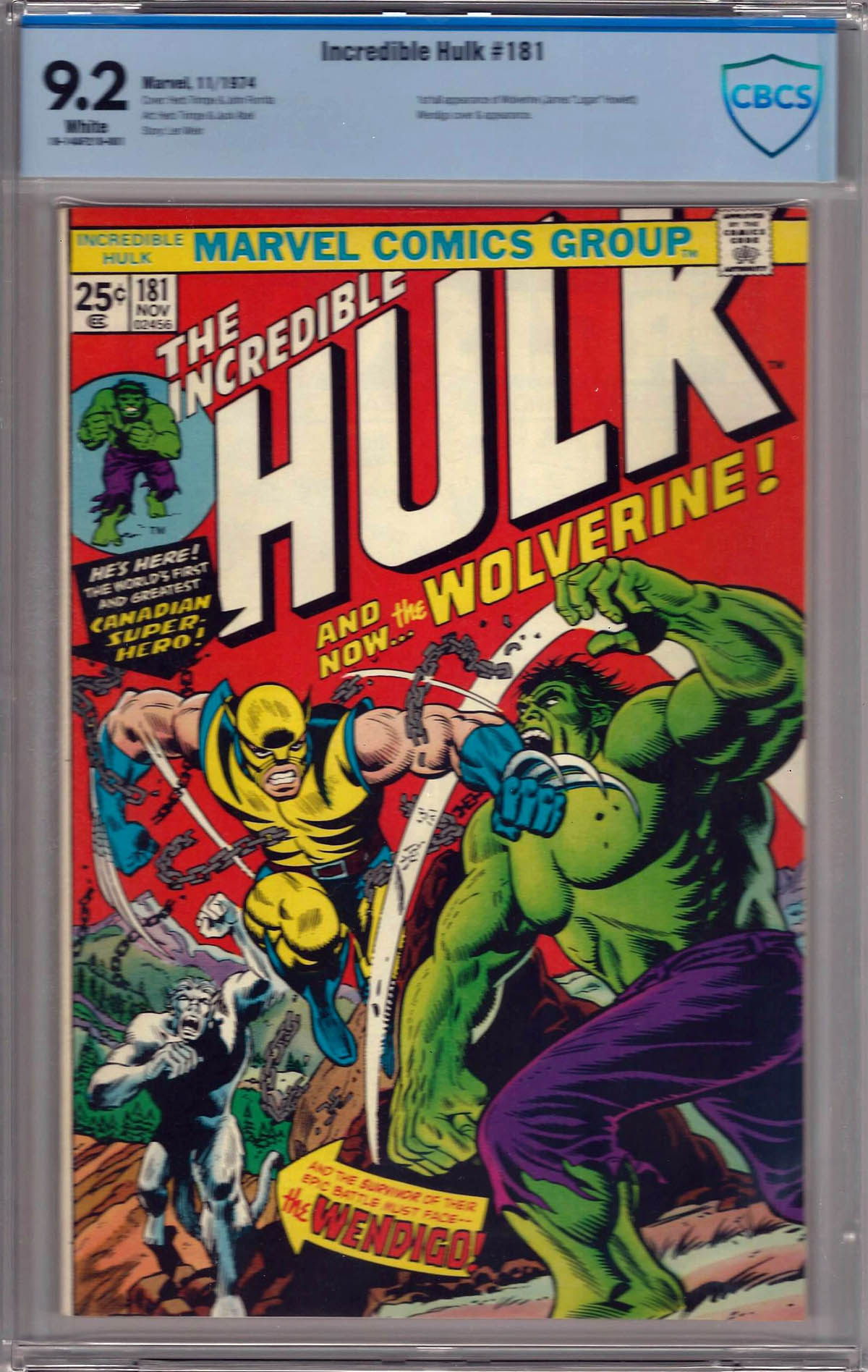 Incredible Hulk #181 CBCS 9.2 w