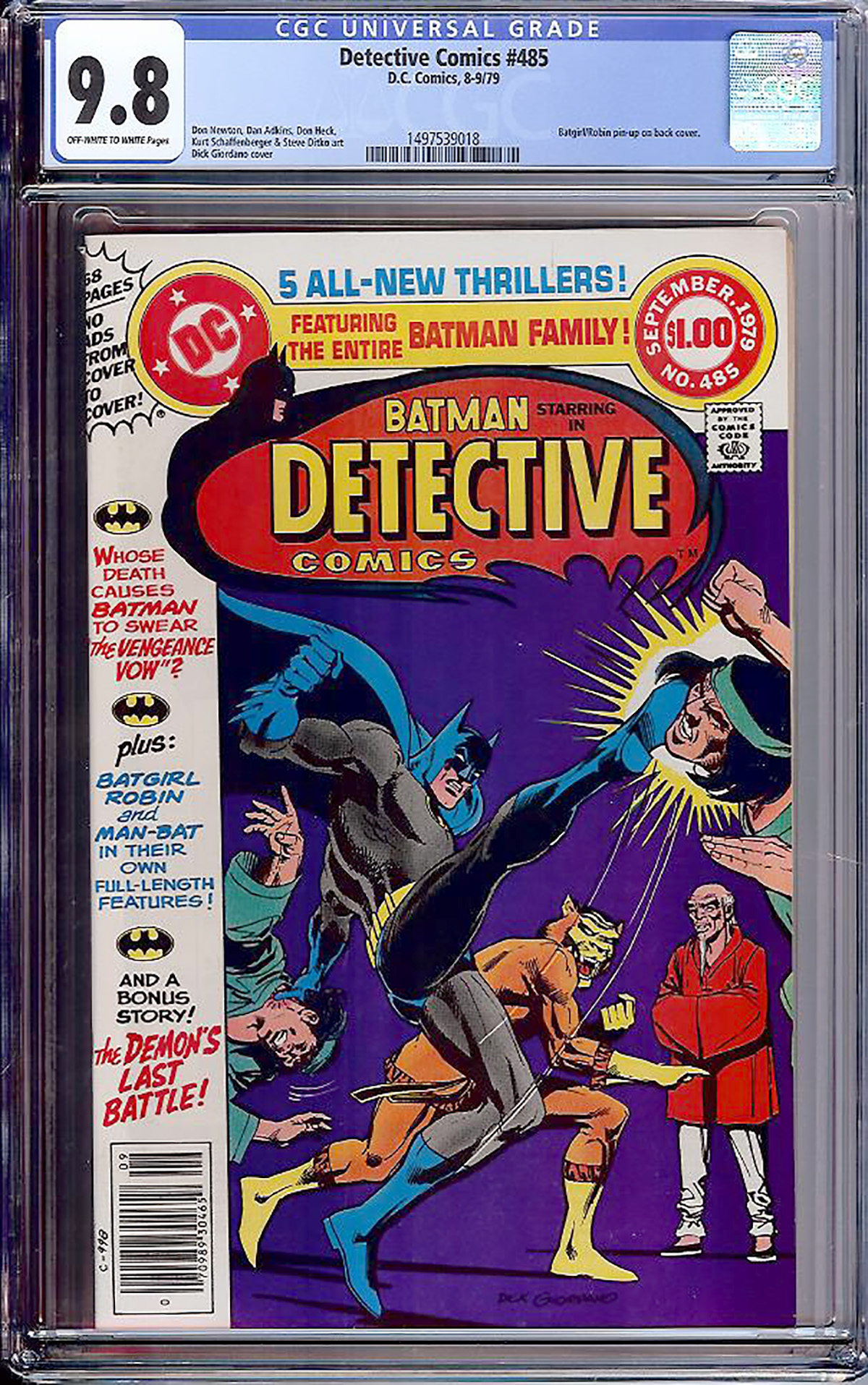 Detective Comics #485 CGC 9.8 ow/w
