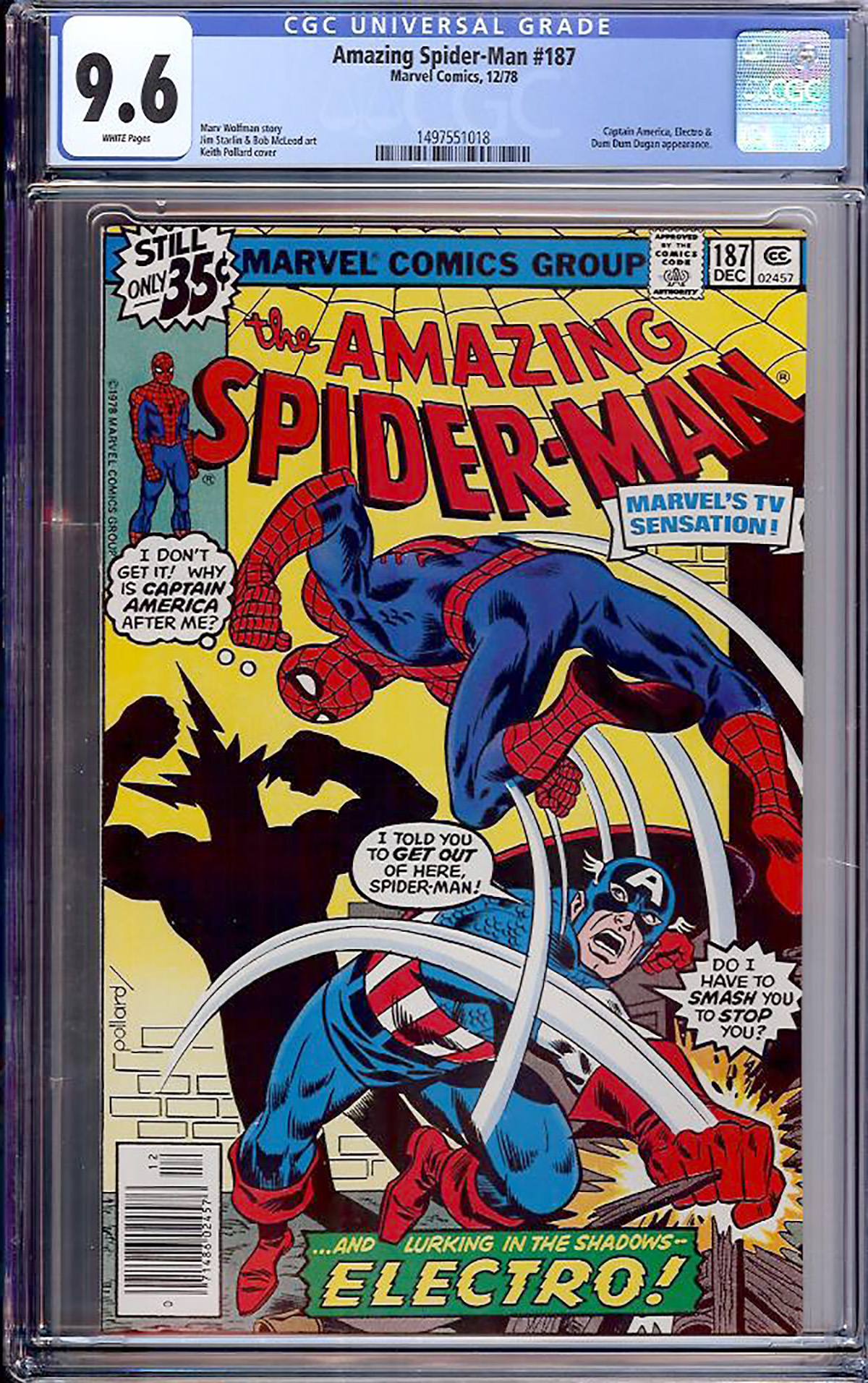 Amazing Spider-Man #187 CGC 9.6 w