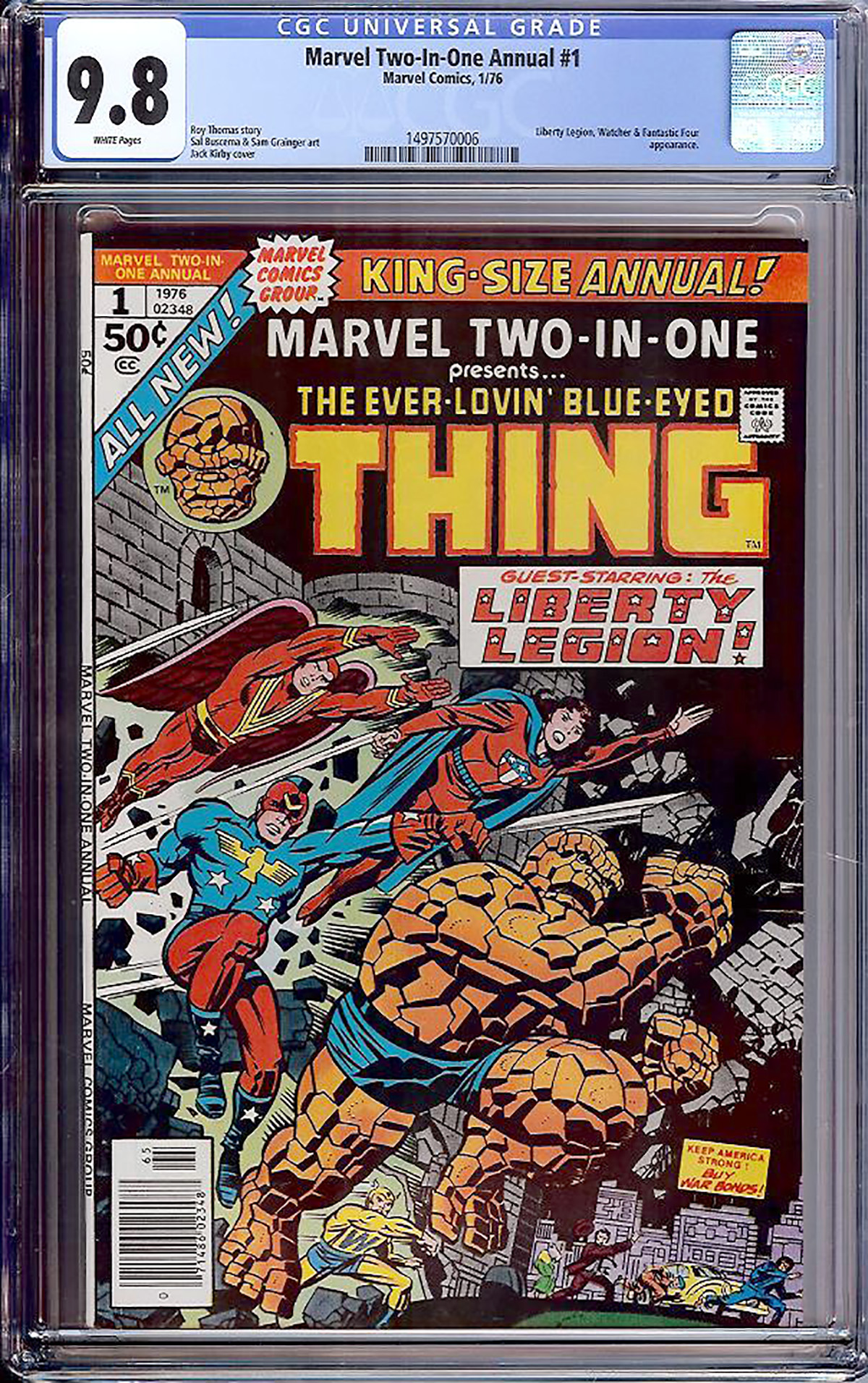 Marvel Two-In-one Annual #1 CGC 9.8 w