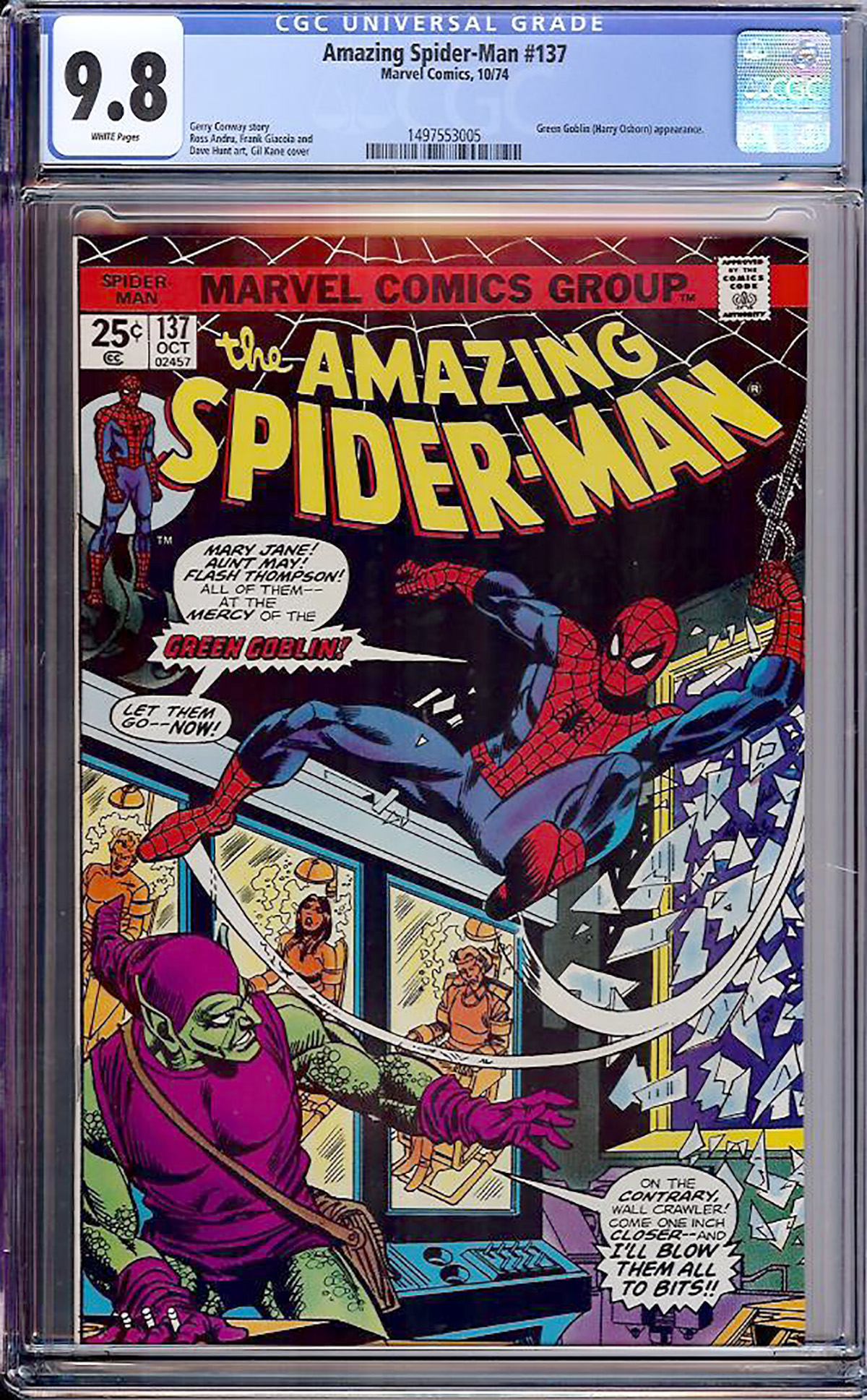 Amazing Spider-Man #137 CGC 9.8 w