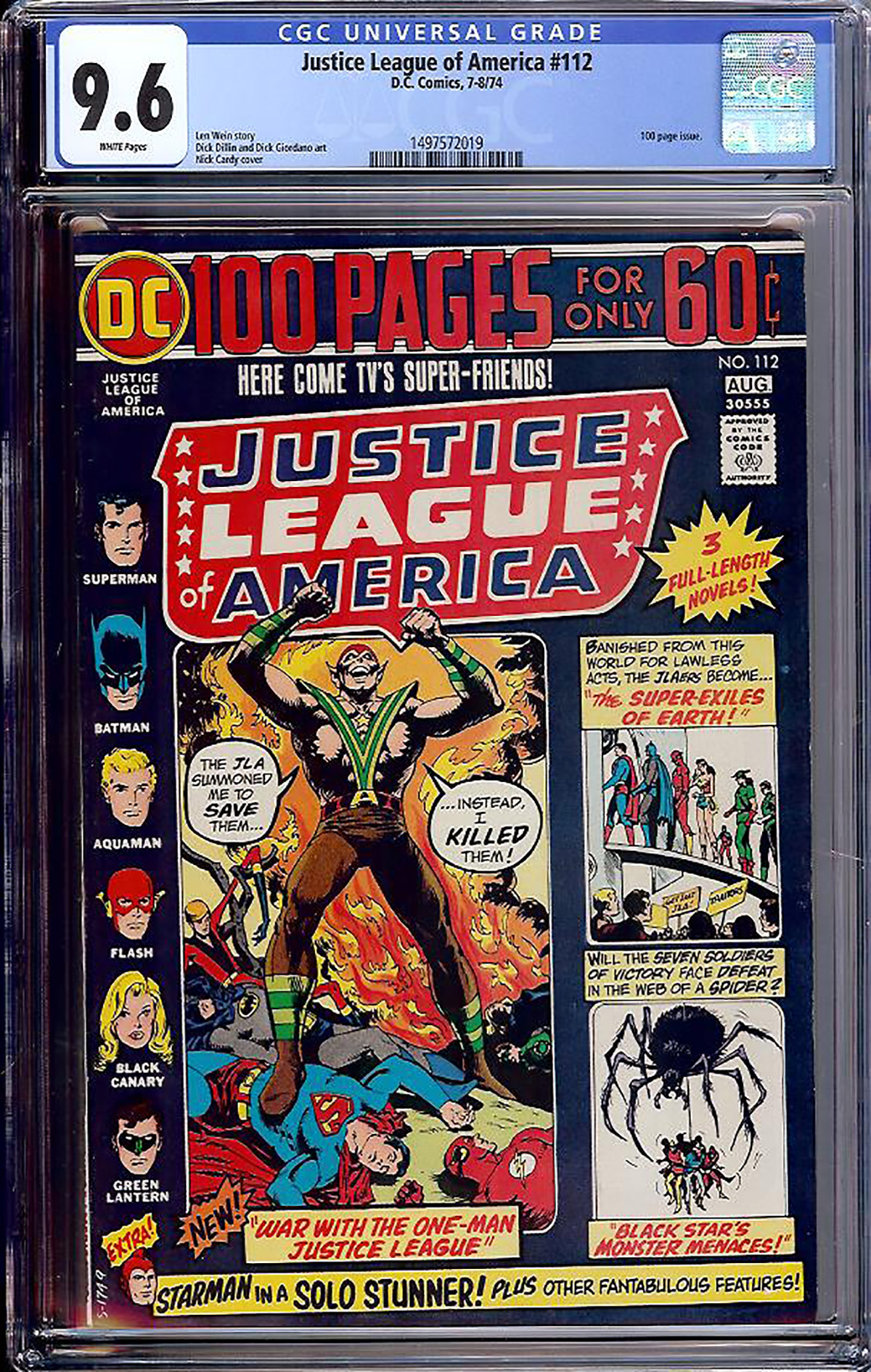 Justice League of America #112 CGC 9.6 w
