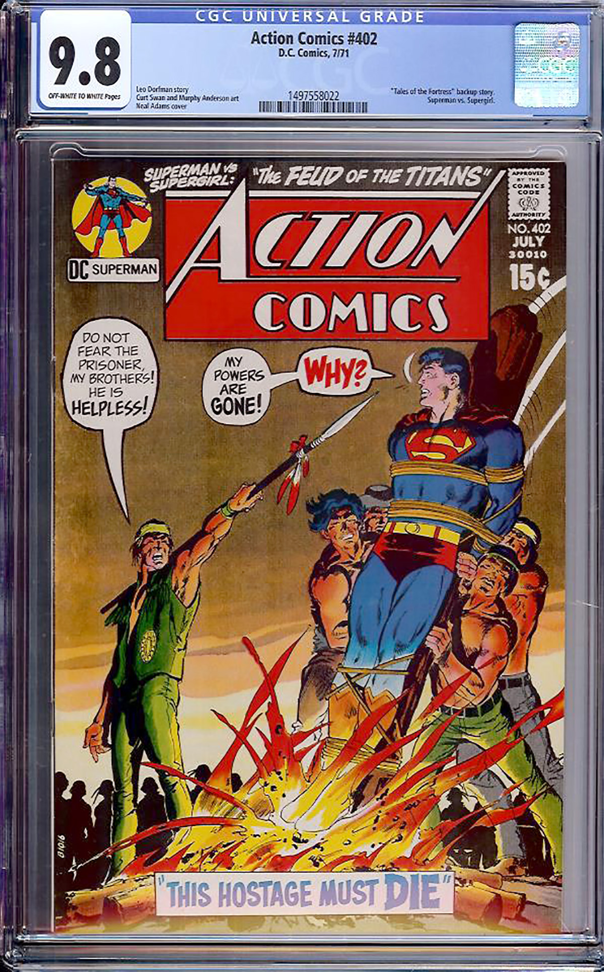 Action Comics #402 CGC 9.8 ow/w