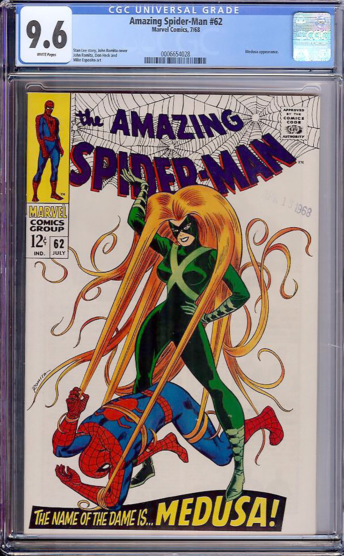 Amazing Spider-Man #62 CGC 9.6 w