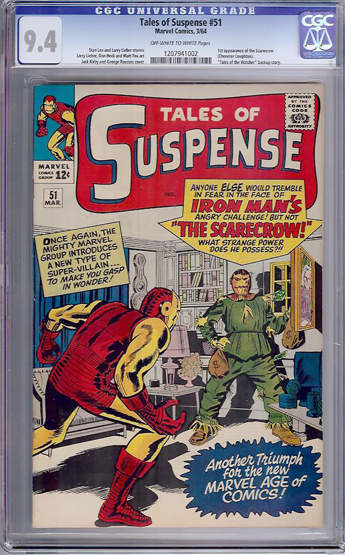 Tales of Suspense #51 CGC 9.4 ow/w