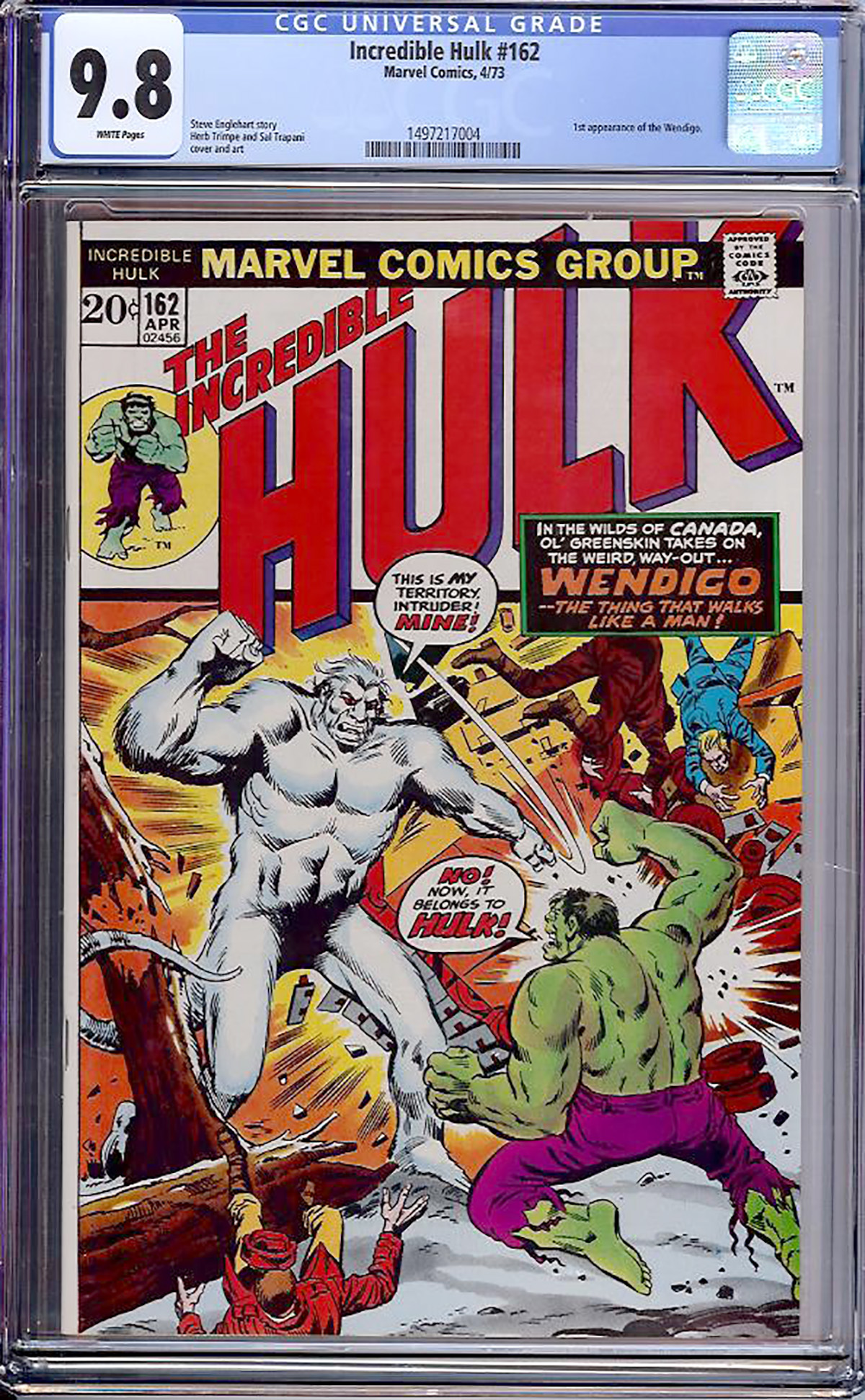 Incredible Hulk #162 CGC 9.8 w