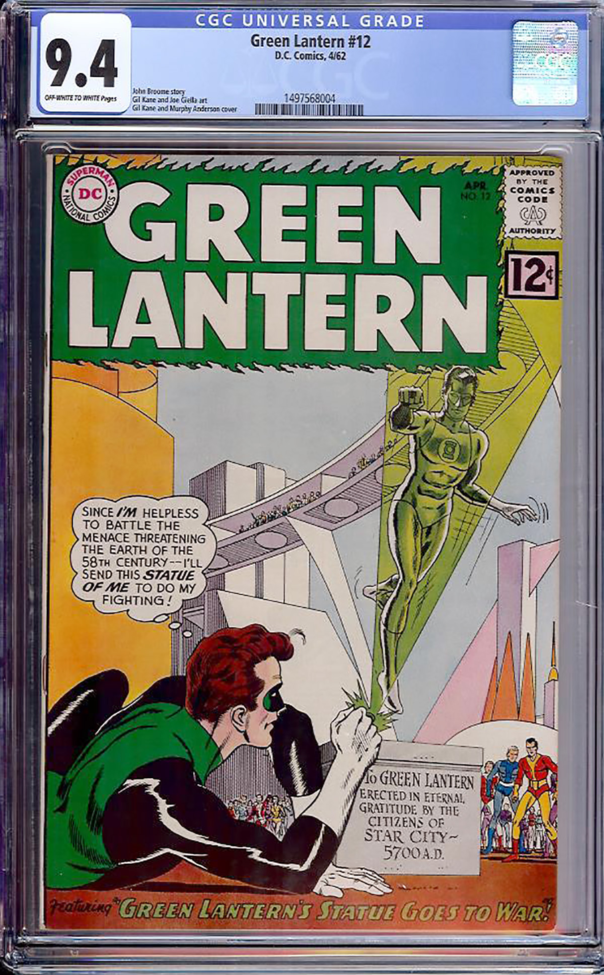 Green Lantern #12 CGC 9.4 ow/w