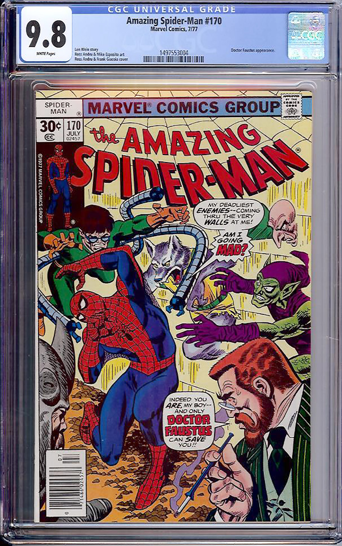 Amazing Spider-Man #170 CGC 9.8 w