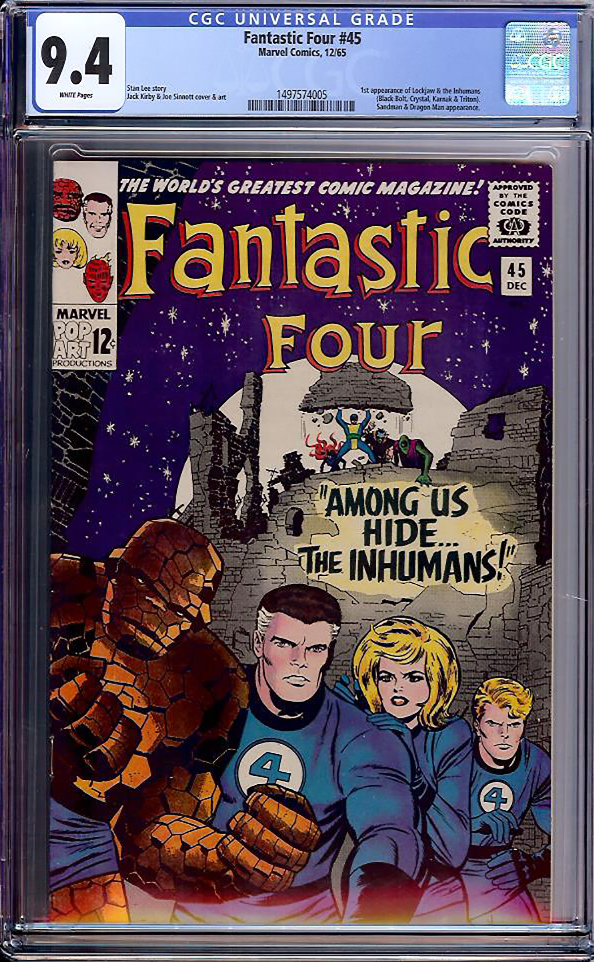 Fantastic Four #45 CGC 9.4 w