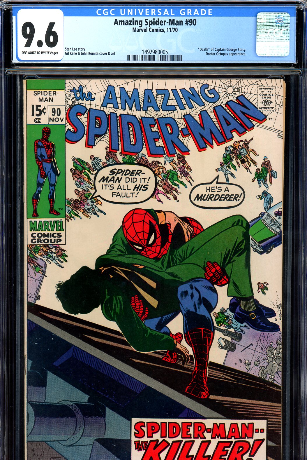 Amazing Spider-Man #90 CGC 9.6 ow/w