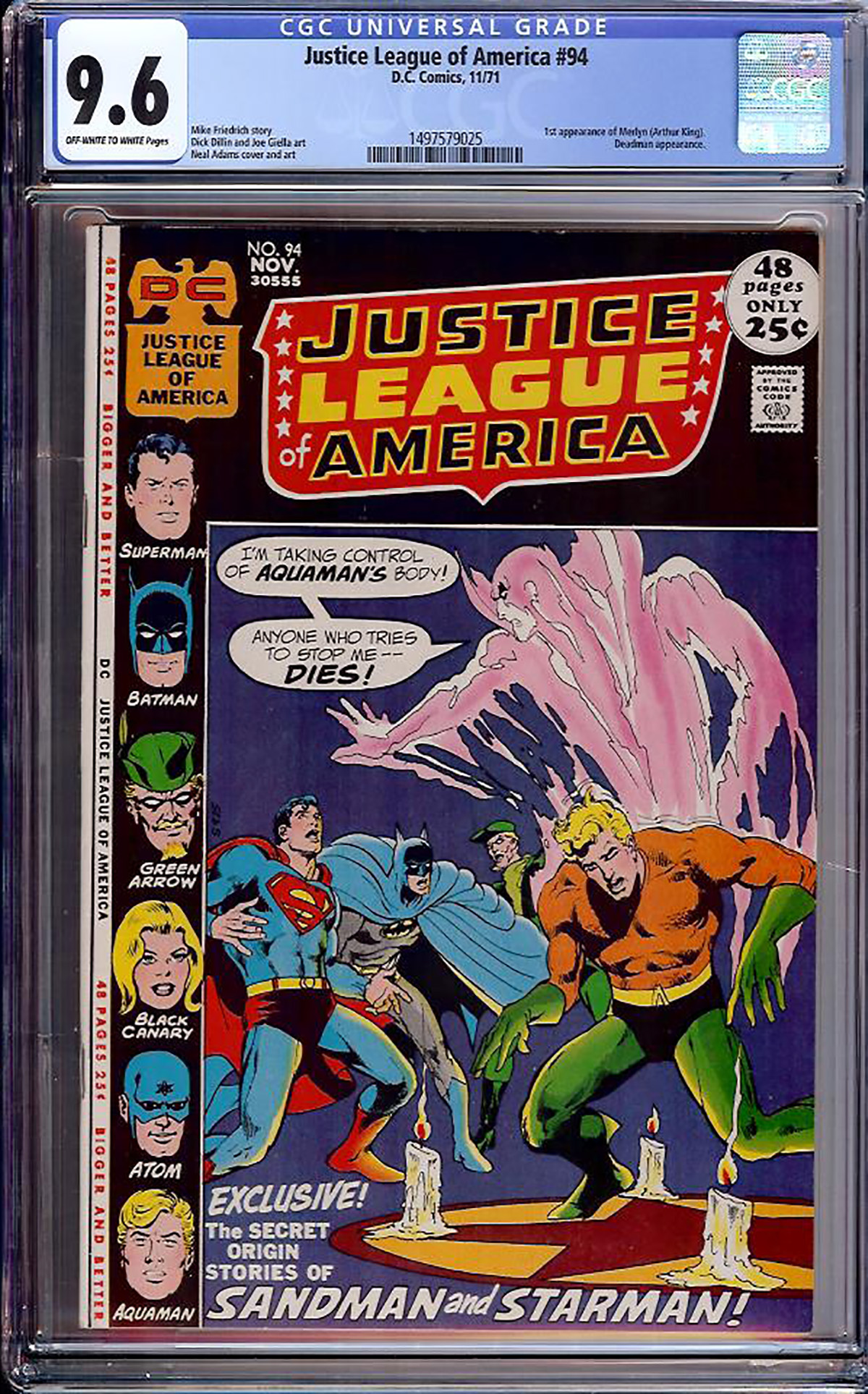 Justice League of America #94 CGC 9.6 ow/w