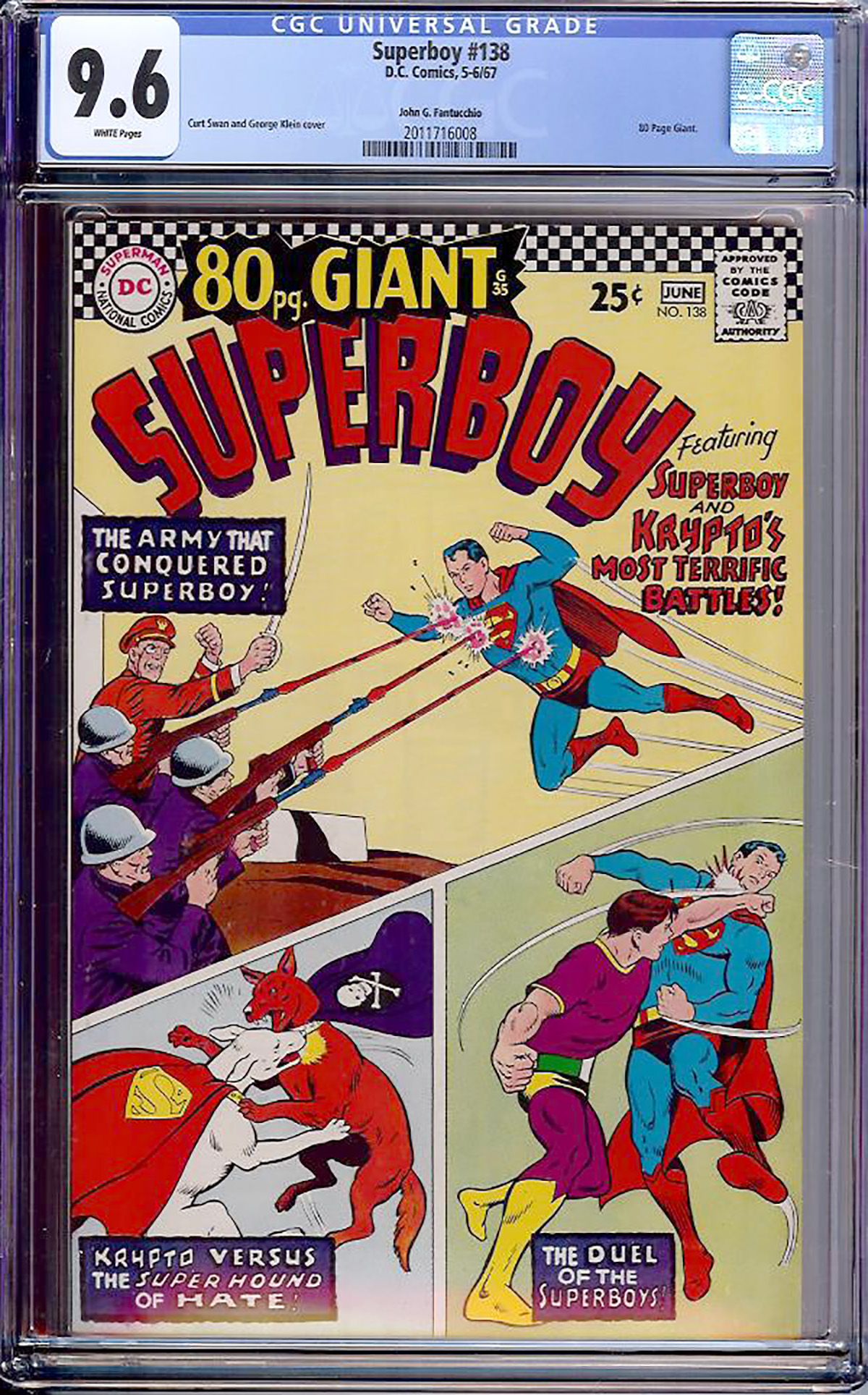 Superboy #138 CGC 9.6 w John G. Fantucchio