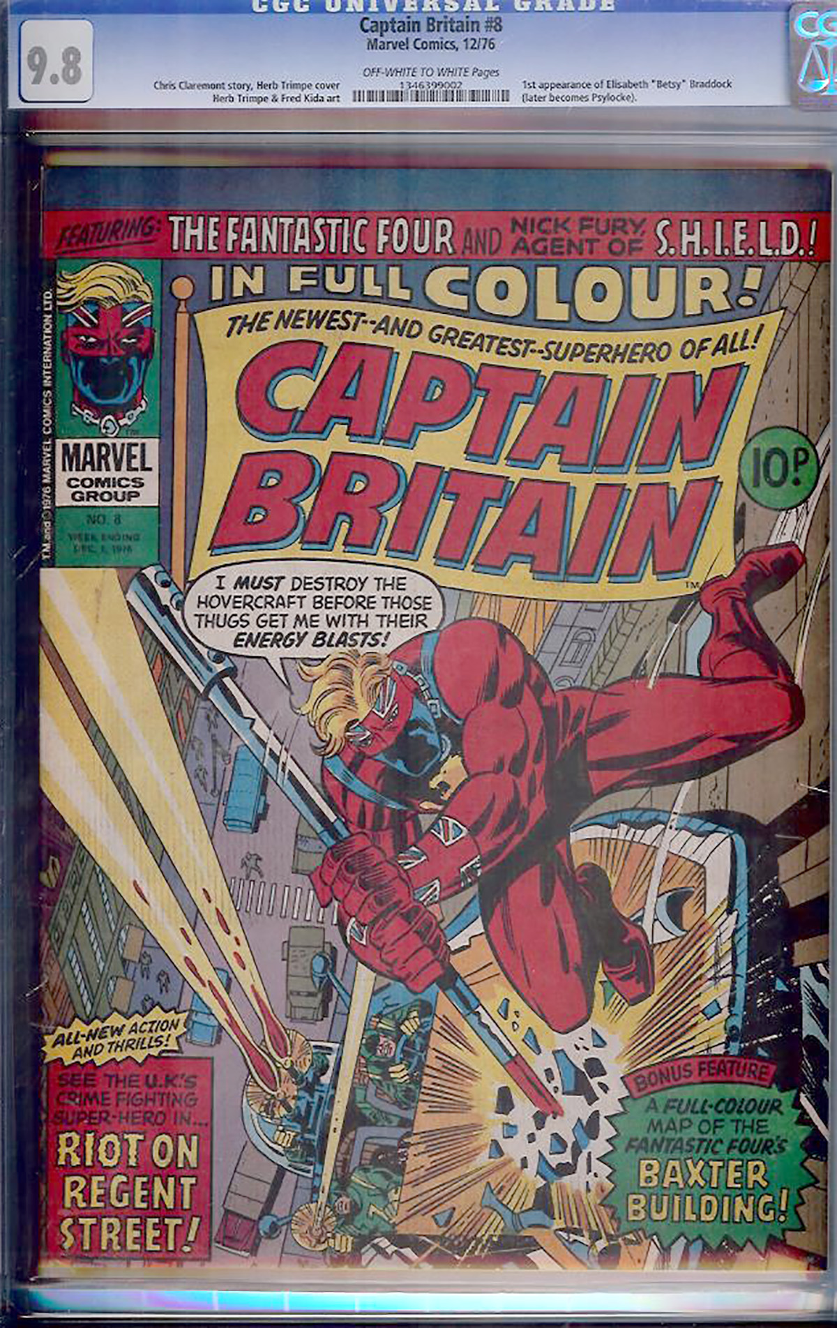 Captain Britain #8 CGC 9.8 ow/w