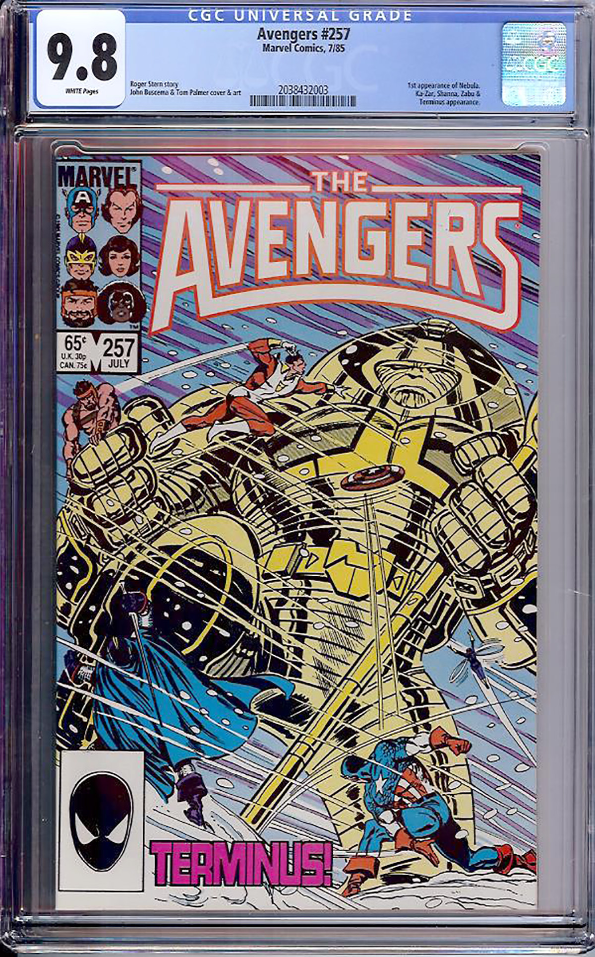 Avengers #257 CGC 9.8 w