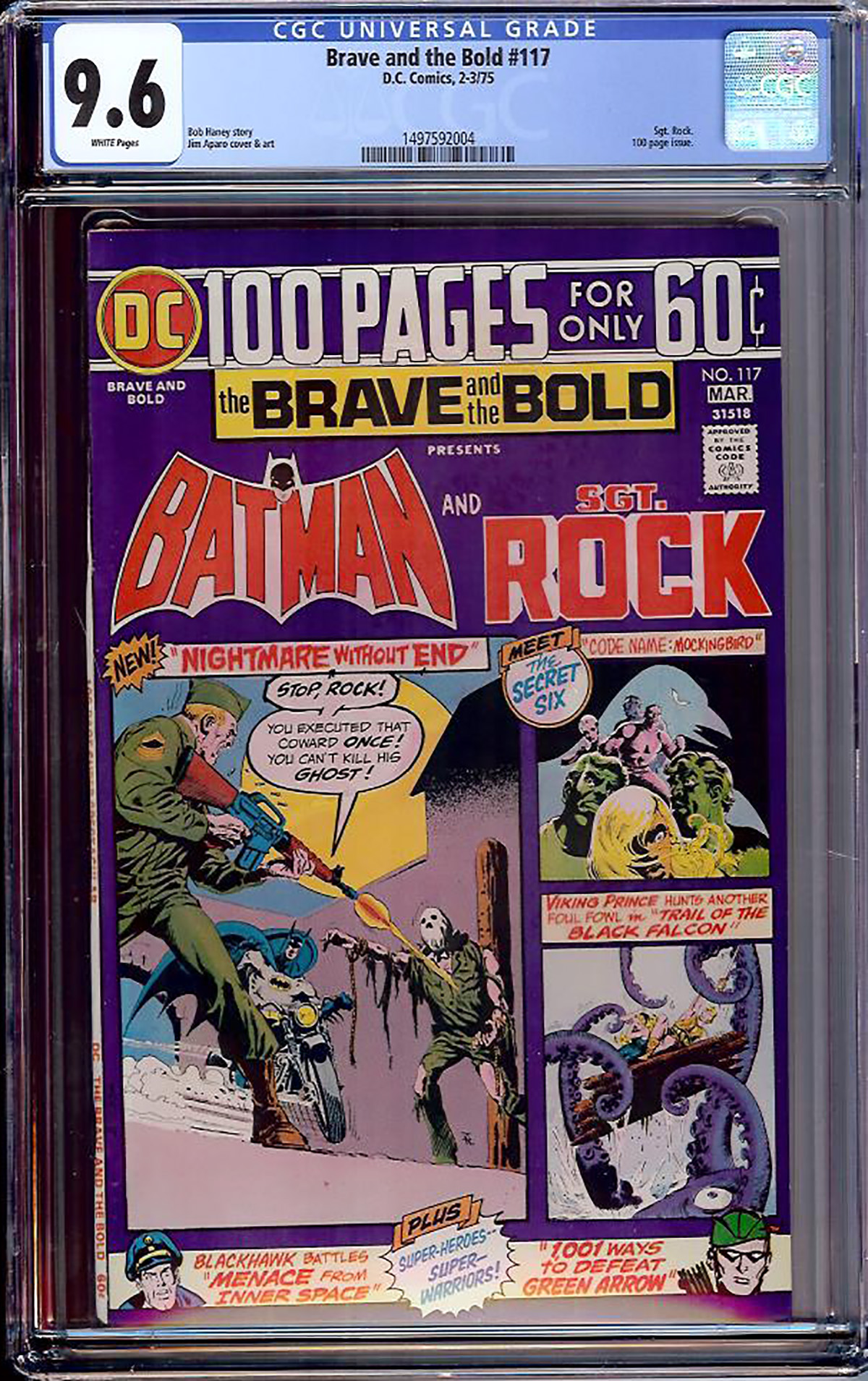Brave and the Bold #117 CGC 9.6 w