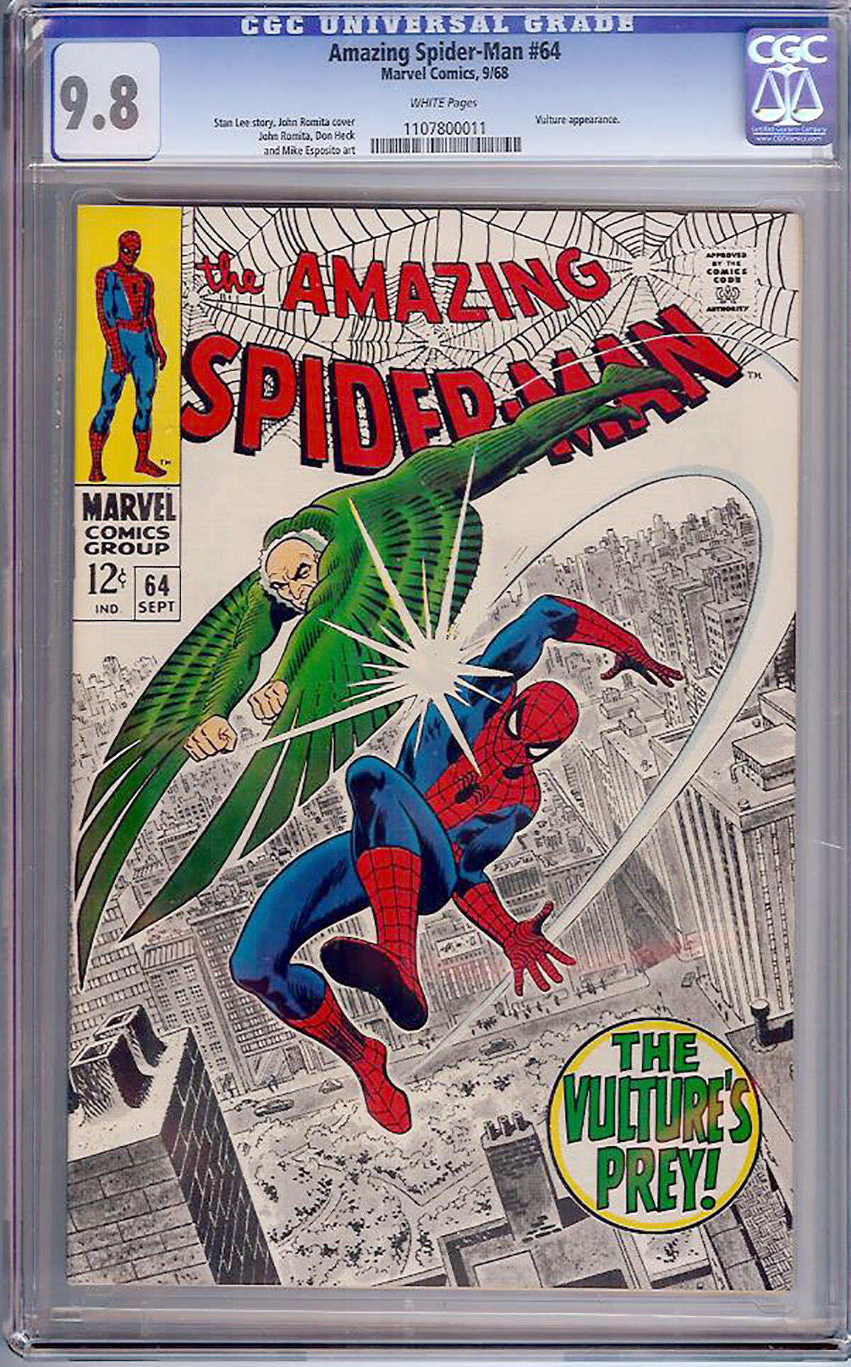 Amazing Spider-Man #64 CGC 9.8 w