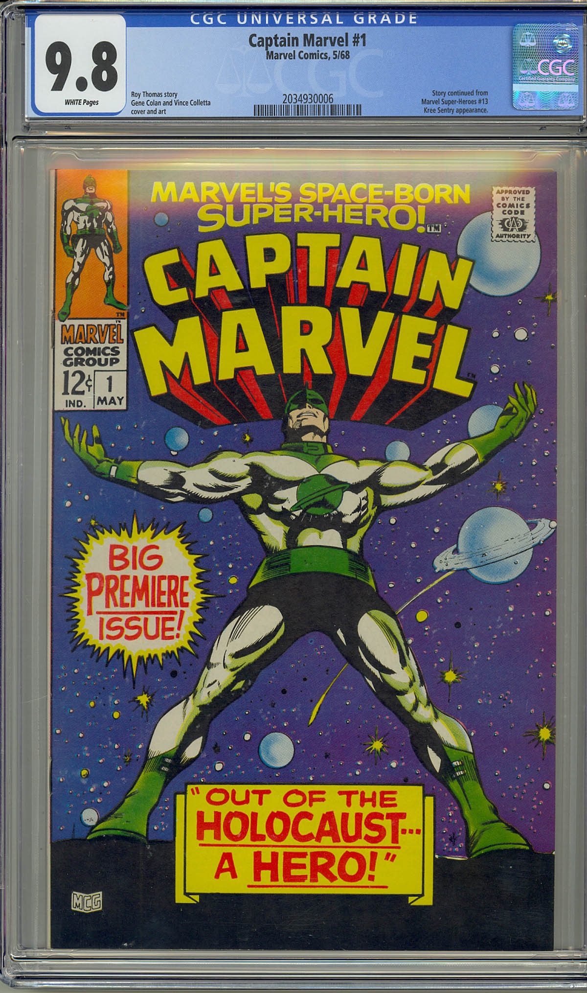 Captain Marvel #1 CGC 9.8 w