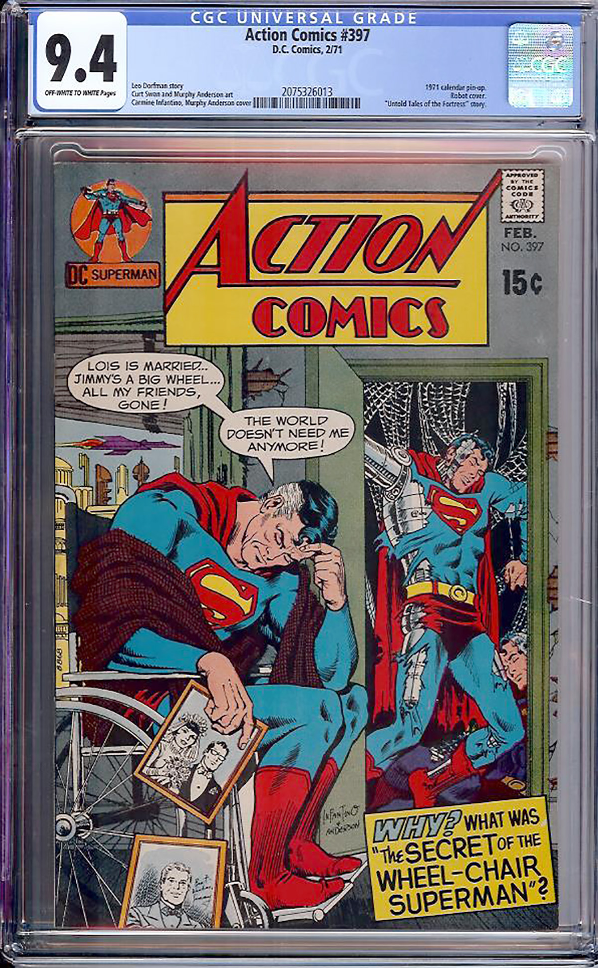 Action Comics #397 CGC 9.4 ow/w