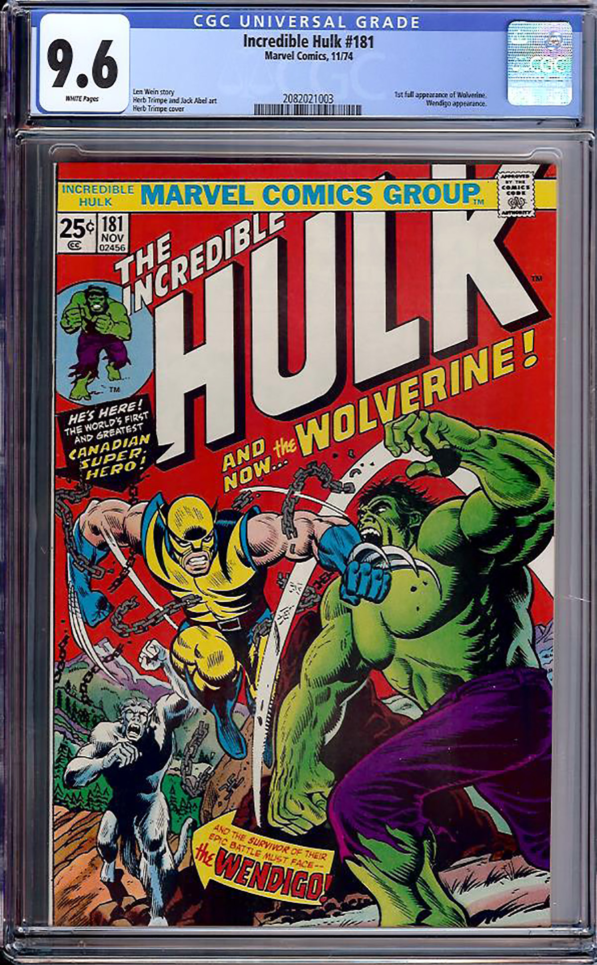 Incredible Hulk #181 CGC 9.6 w