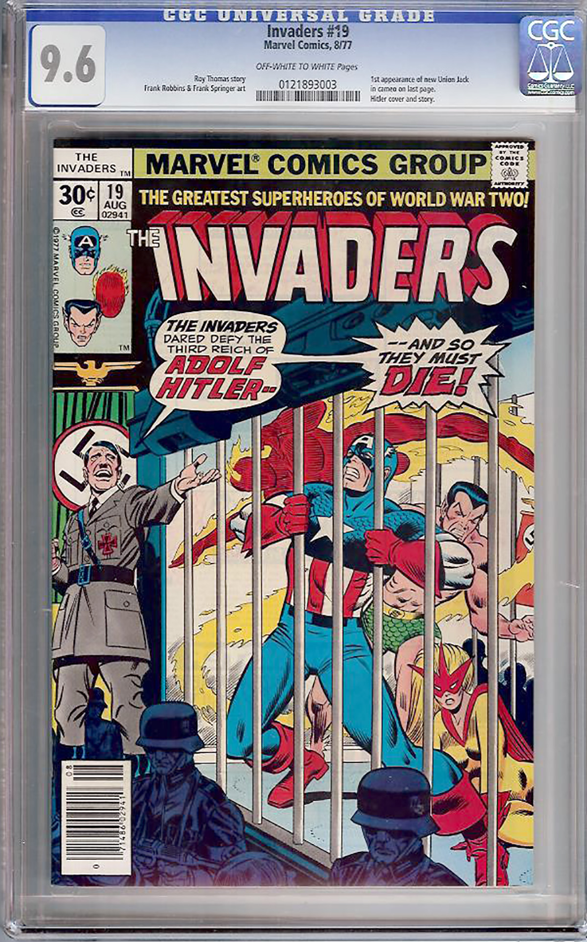 Invaders #19 CGC 9.6 ow/w