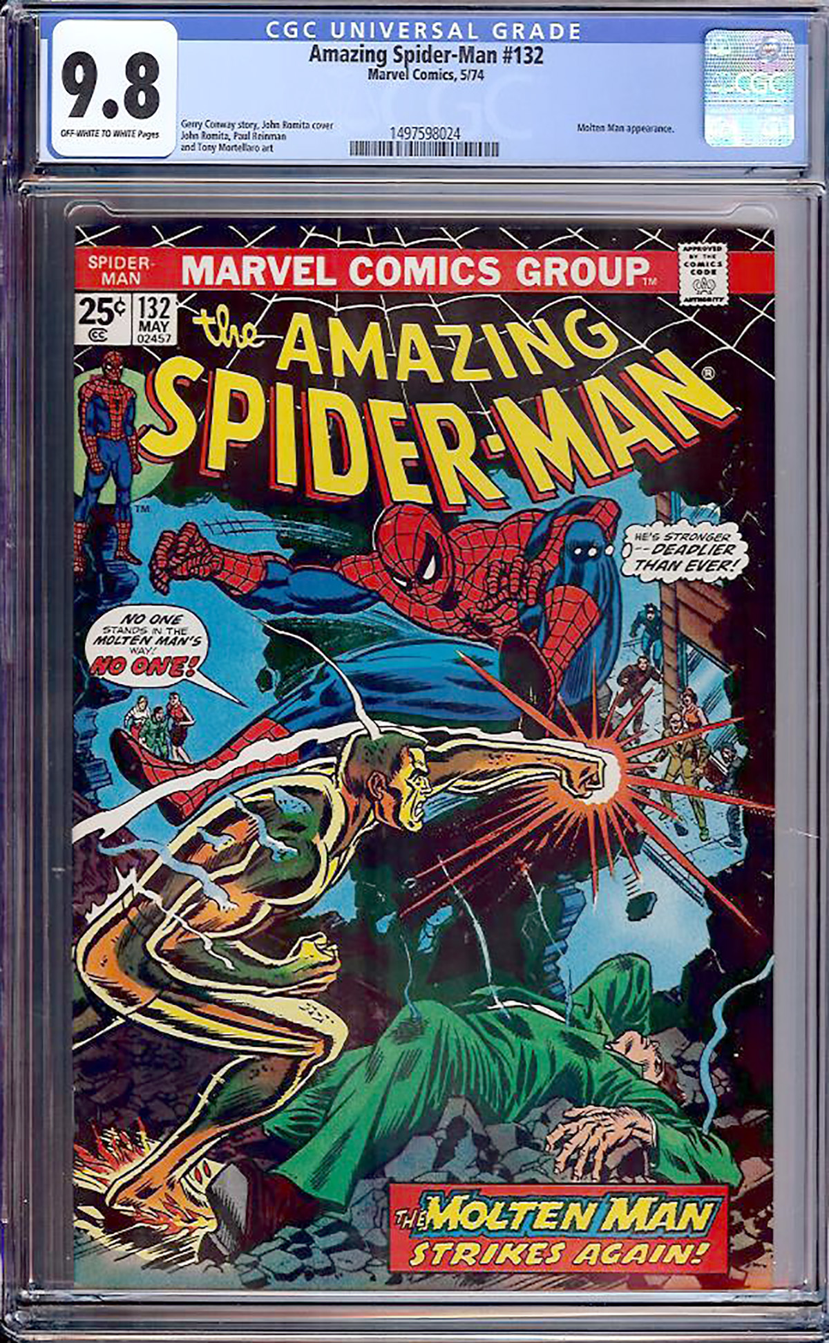 Amazing Spider-Man #132 CGC 9.8 ow/w