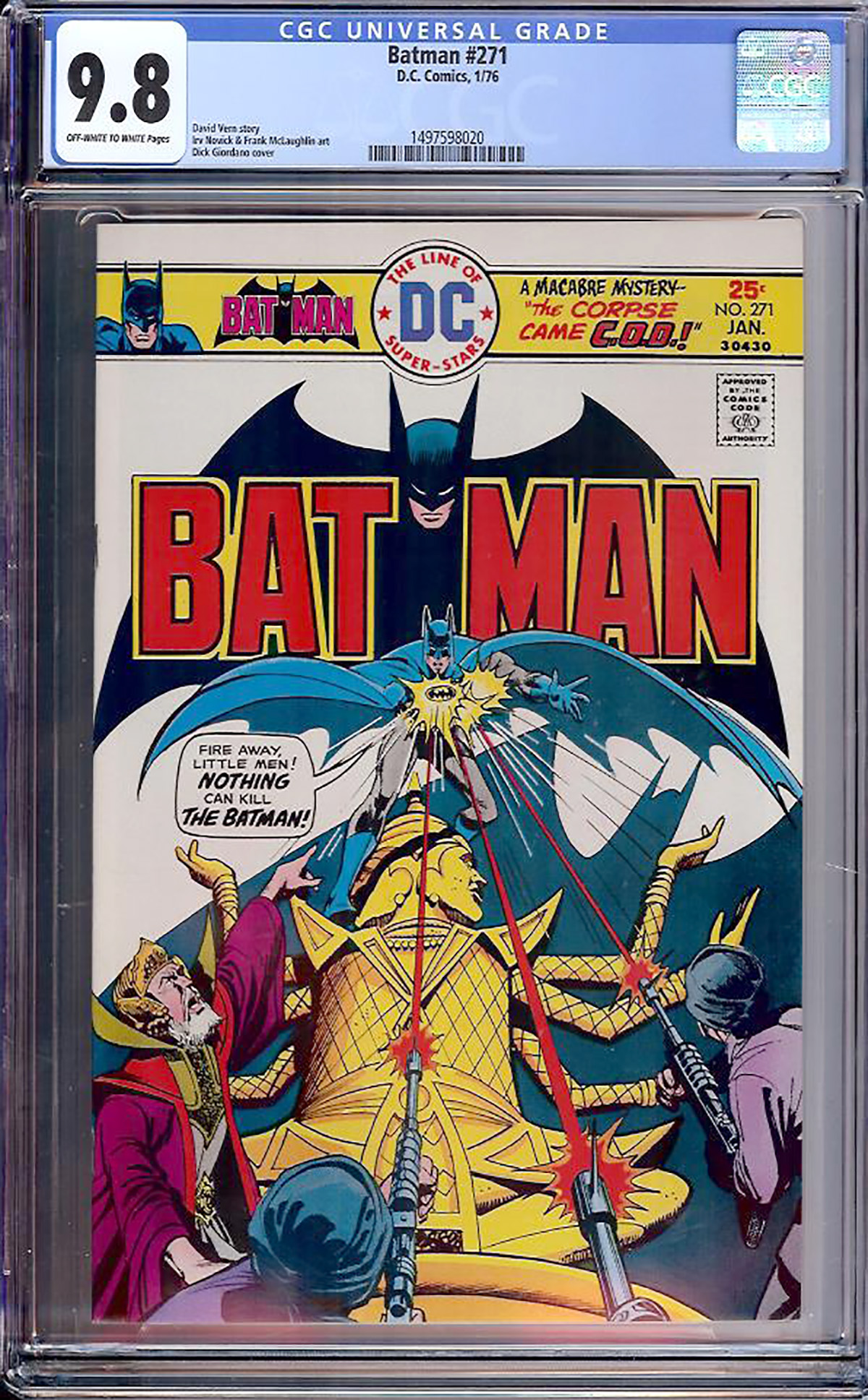 Batman #271 CGC 9.8 ow/w