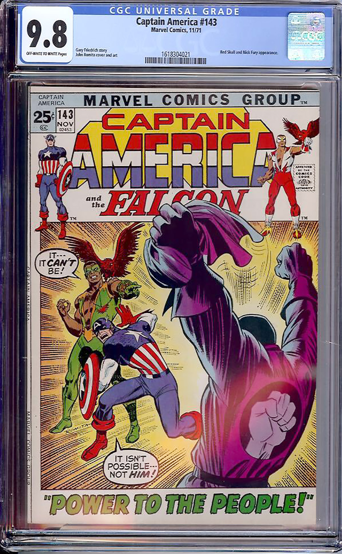 Captain America #143 CGC 9.8 ow/w