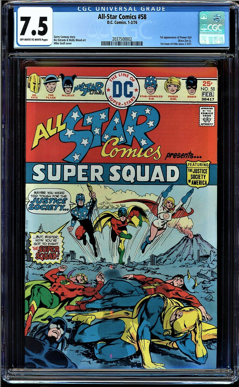 All Star Comics #58 CGC 7.5 ow/w