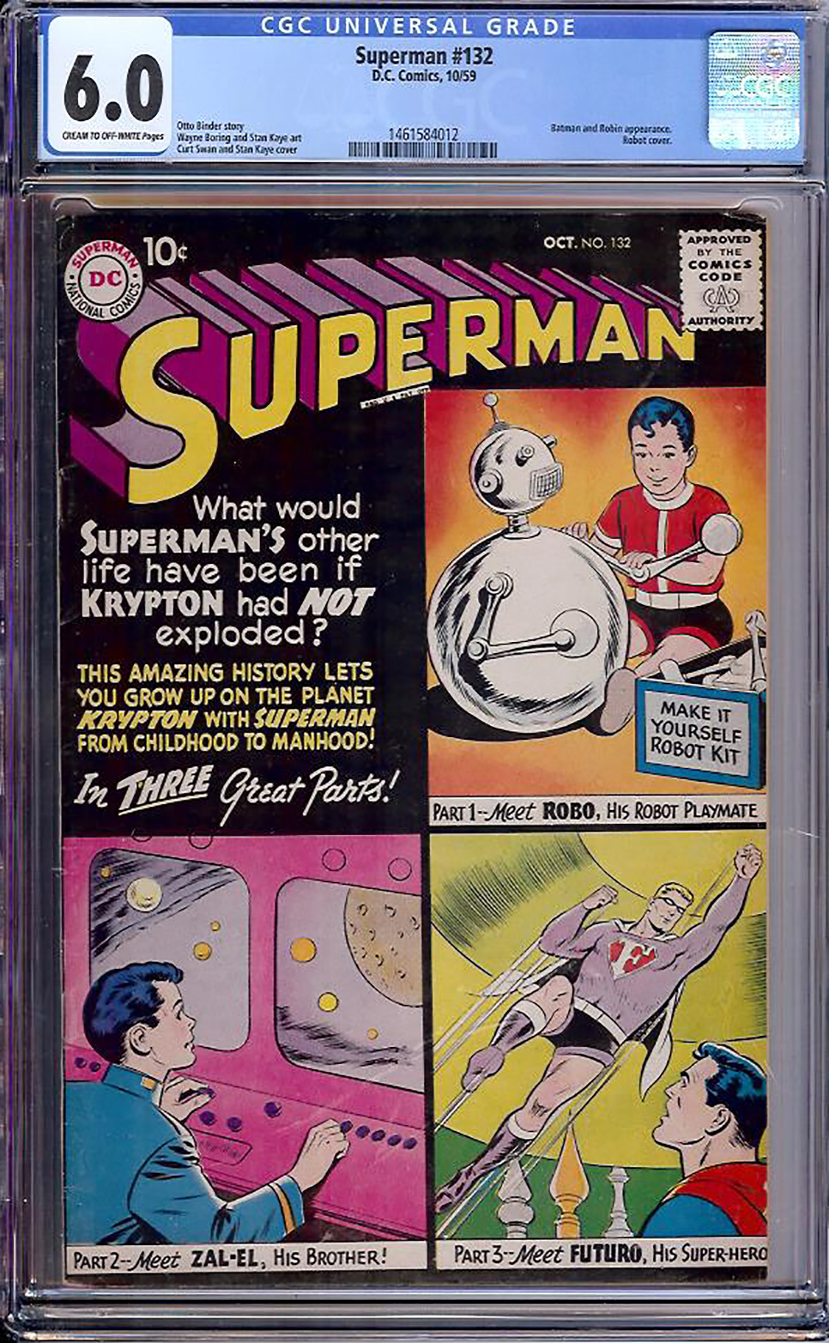 Superman #132 CGC 6.0 cr/ow