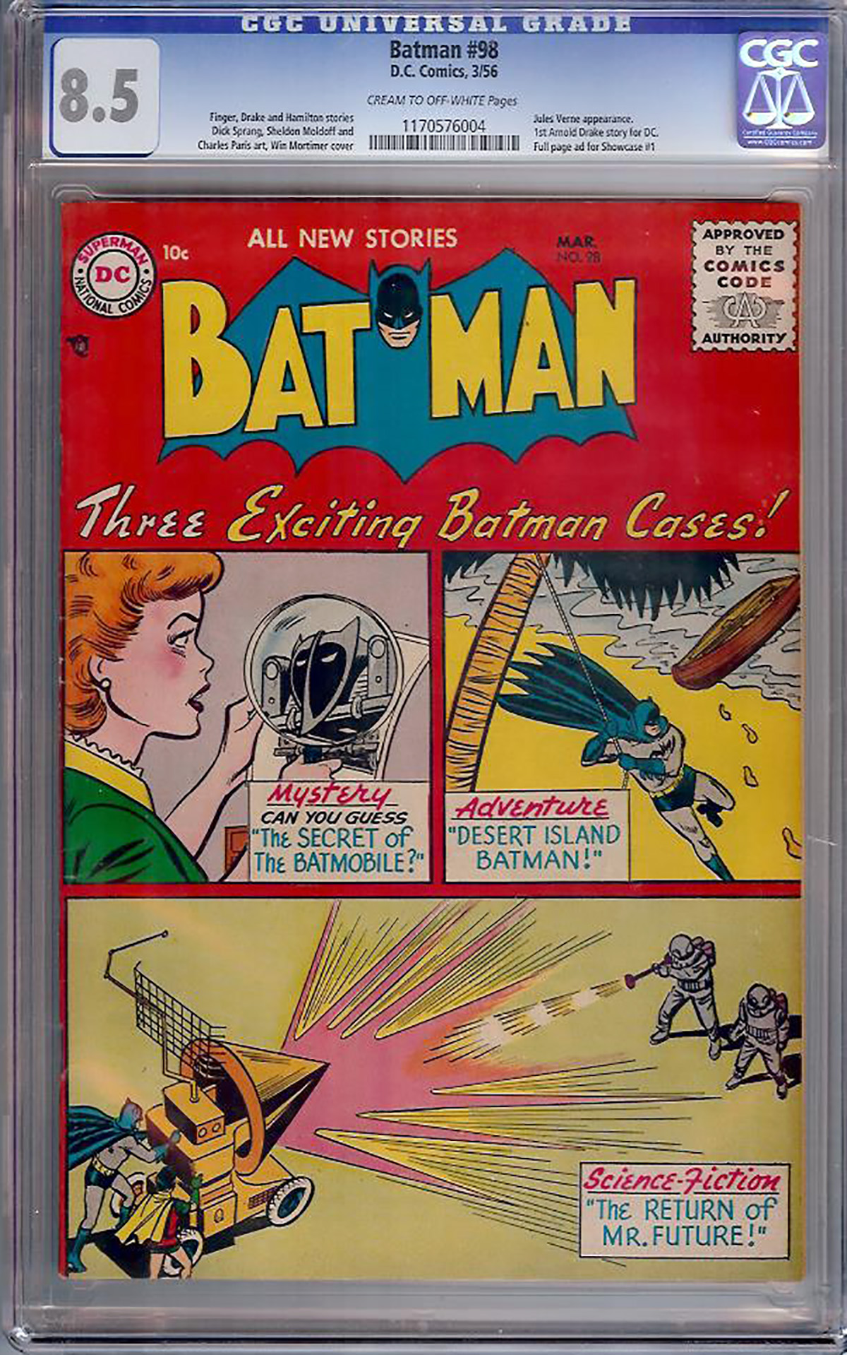 Batman #98 CGC 8.5 cr/ow