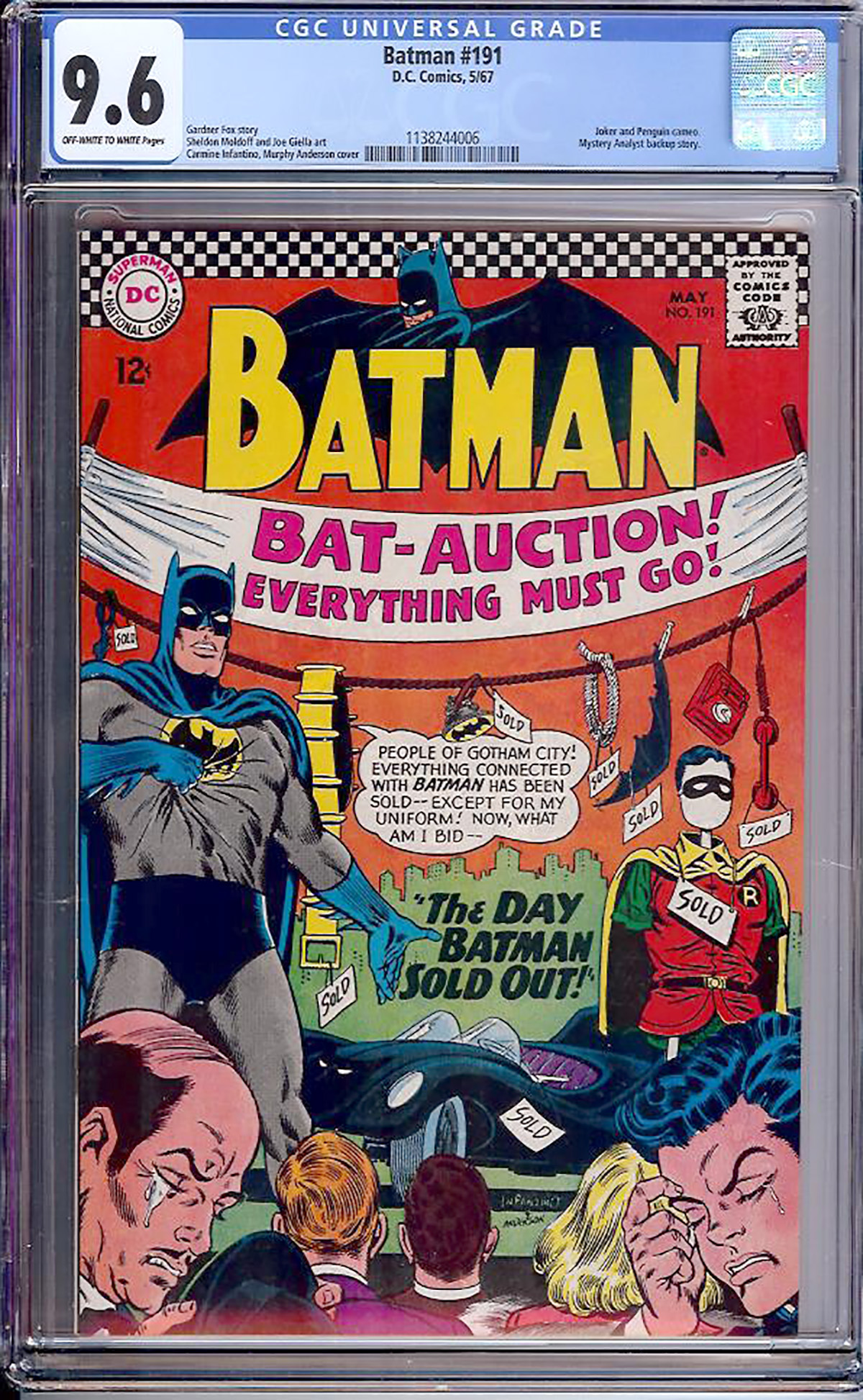 Batman #191 CGC 9.6 ow/w