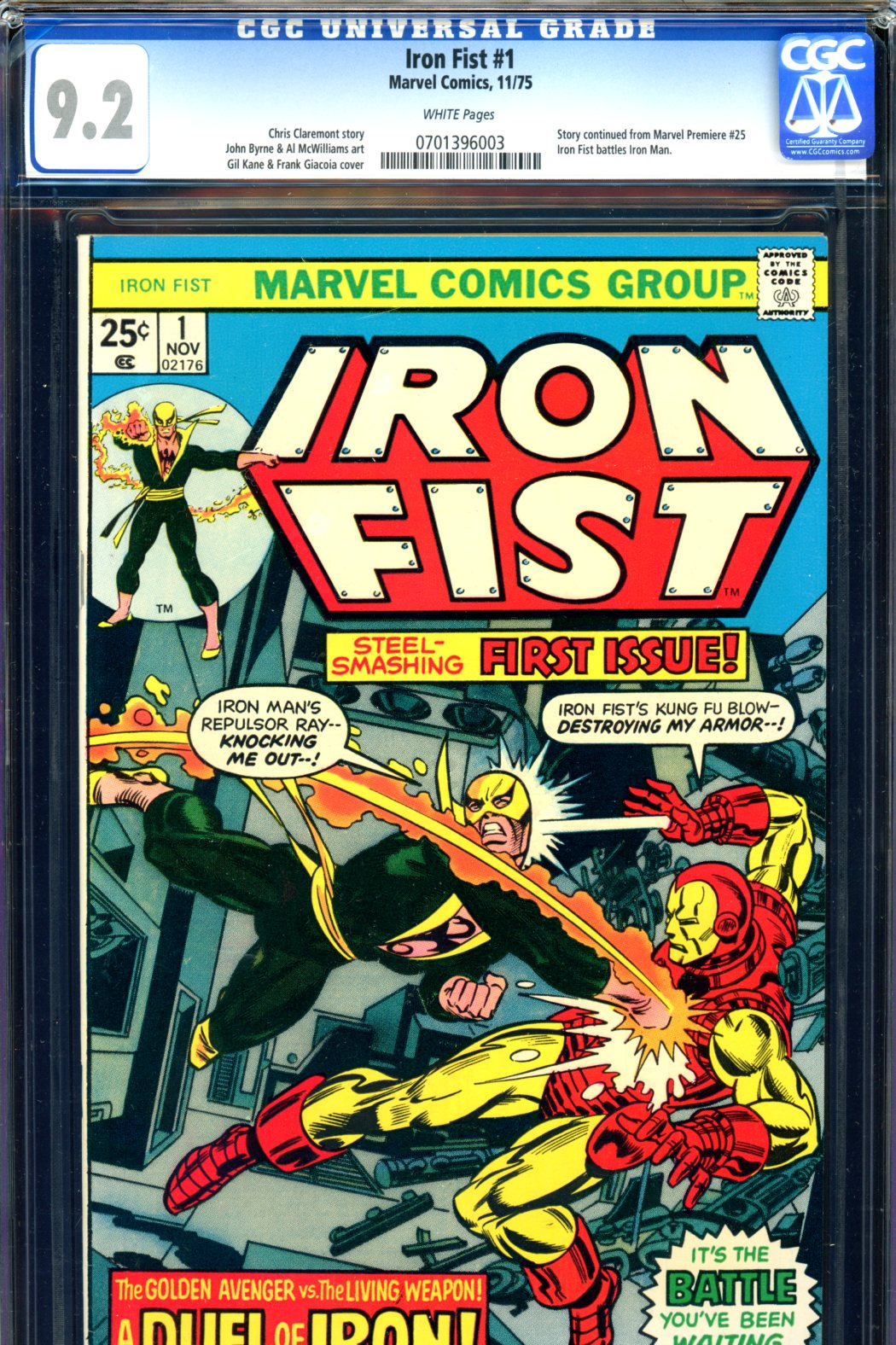 Iron Fist #1 CGC 9.2 w