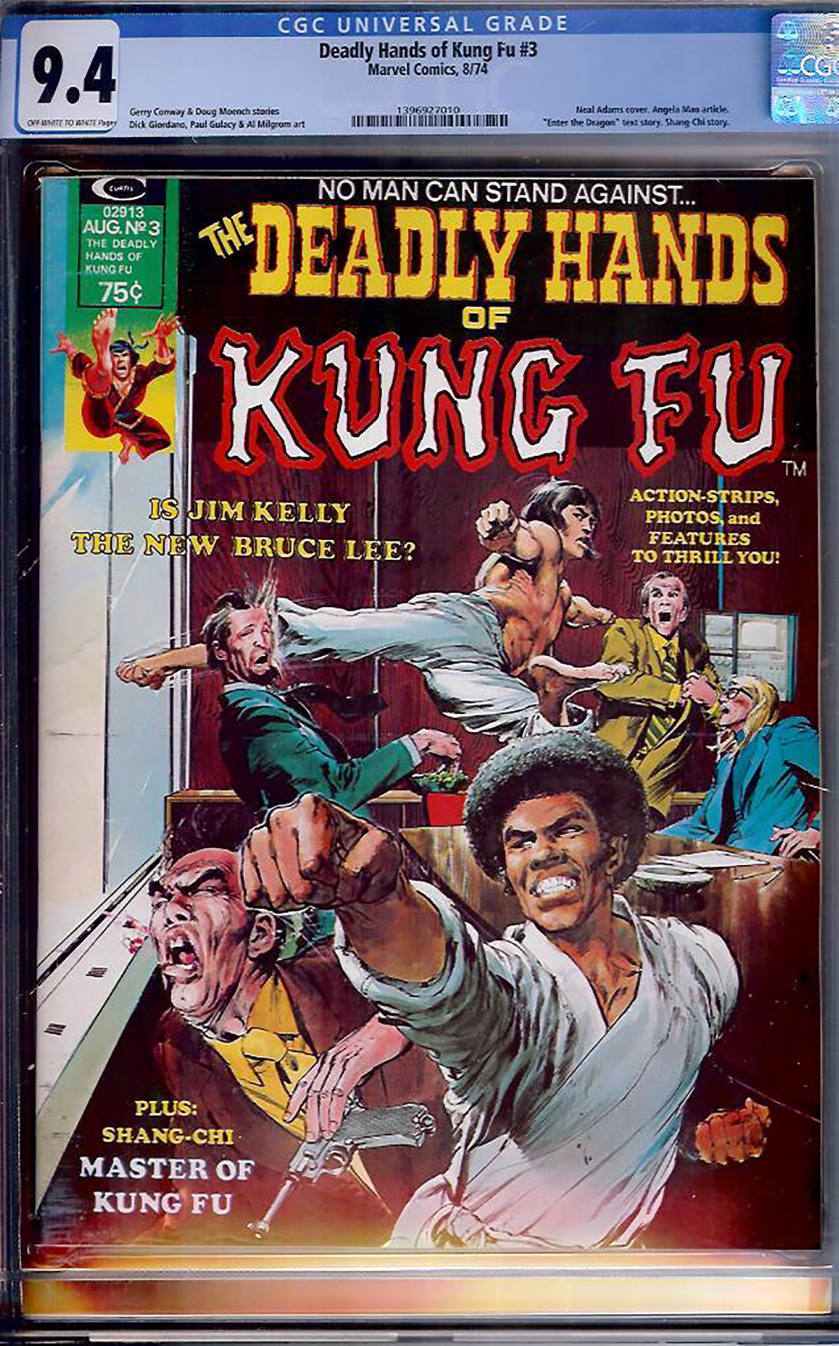 Deadly Hands of Kung Fu #3 CGC 9.4 ow/w