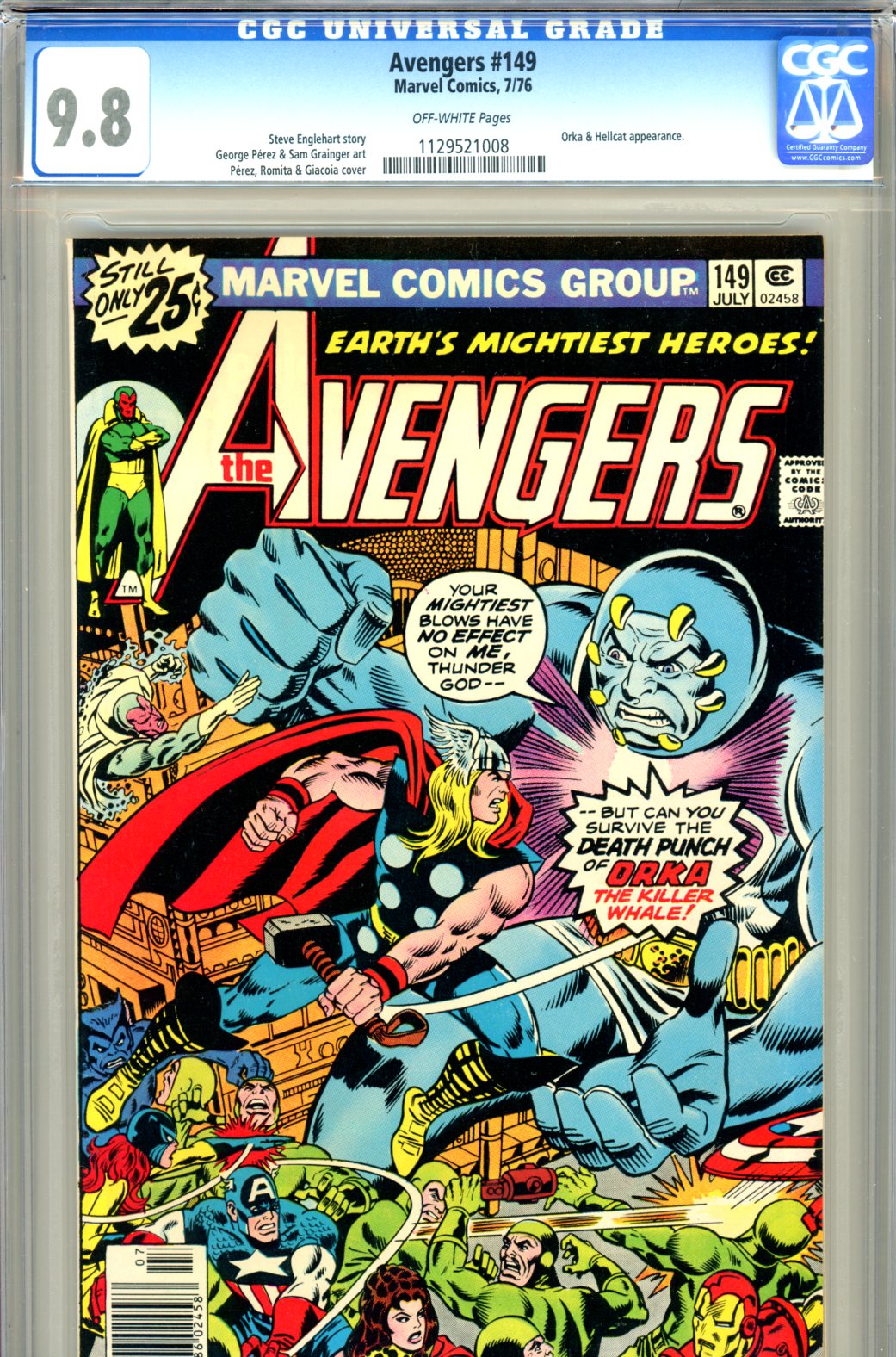 Avengers #149 CGC 9.8 ow