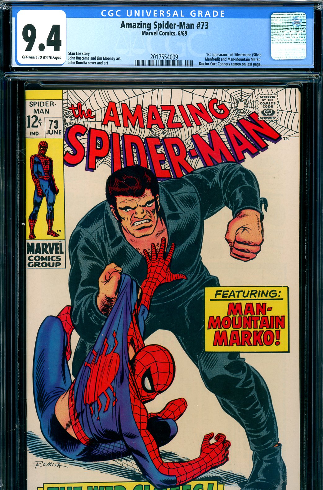 Amazing Spider-Man #73 CGC 9.4 ow/w