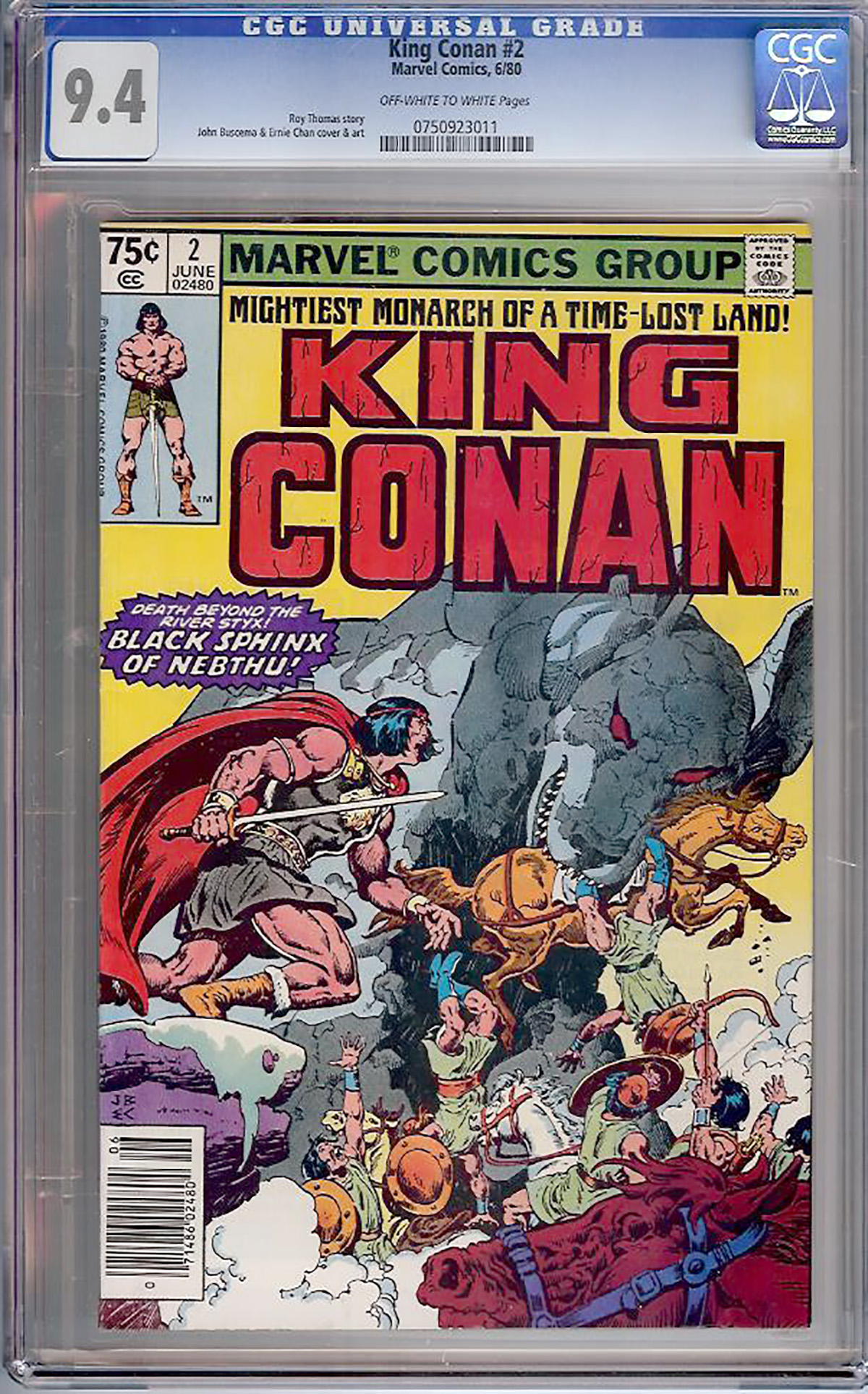 King Conan #2 CGC 9.4 ow/w