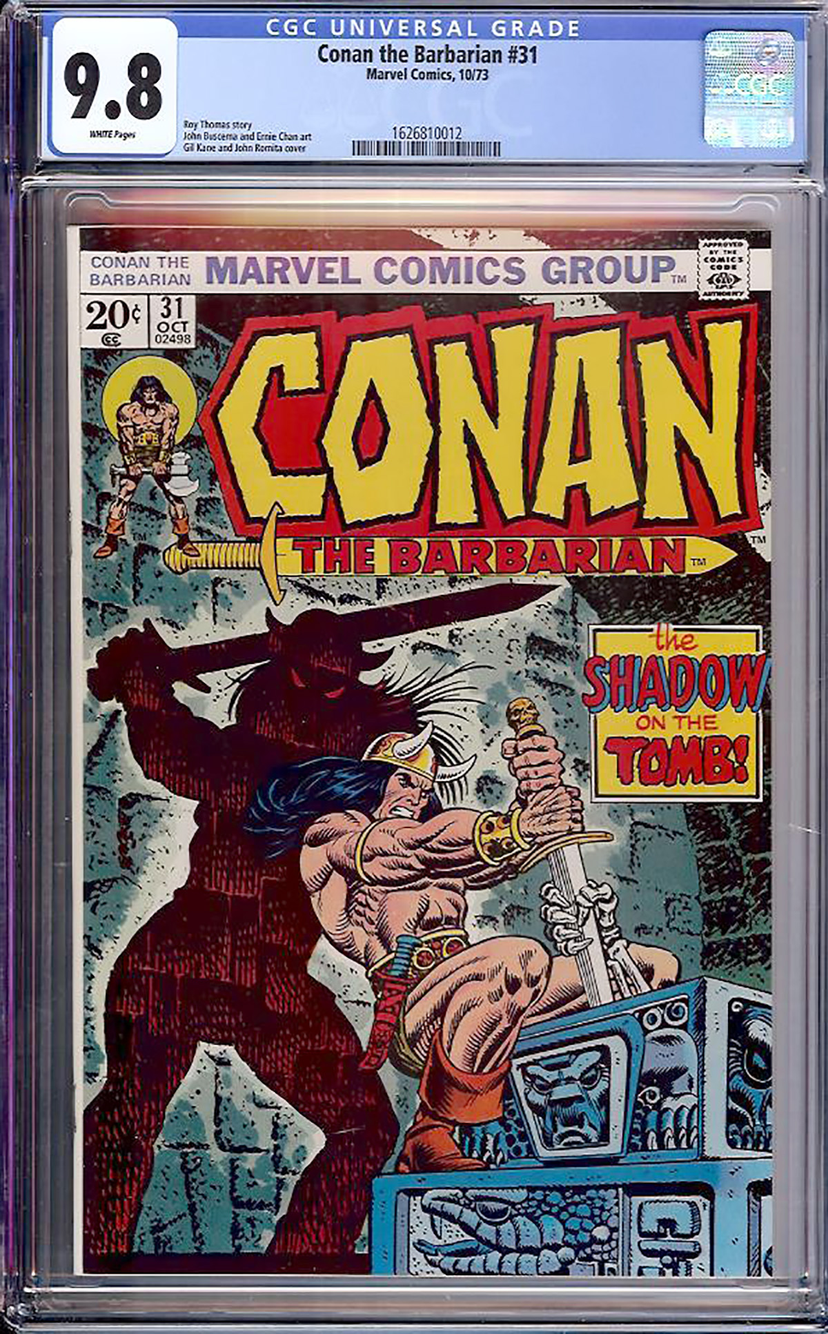 Conan The Barbarian #31 CGC 9.8 w