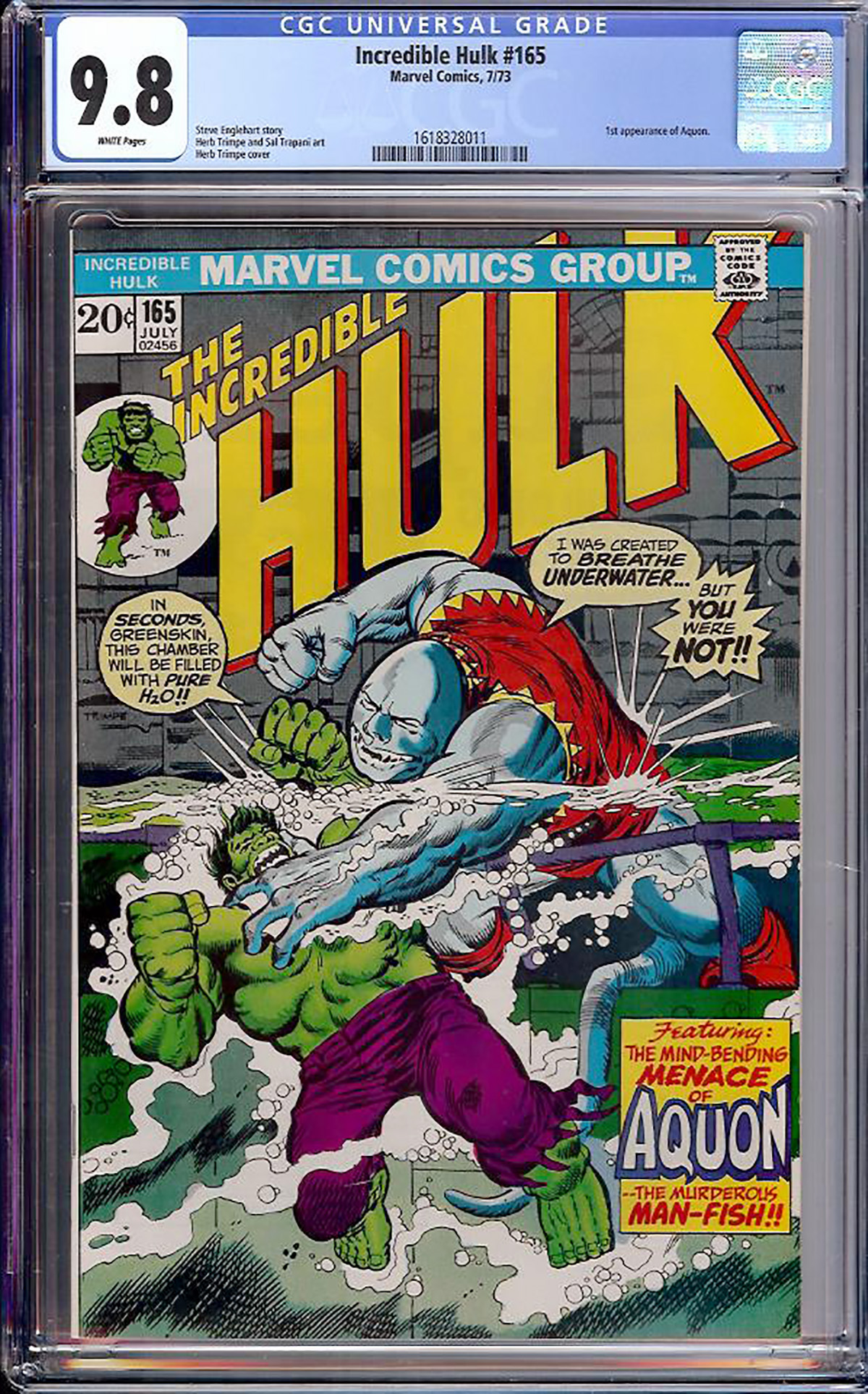 Incredible Hulk #165 CGC 9.8 w