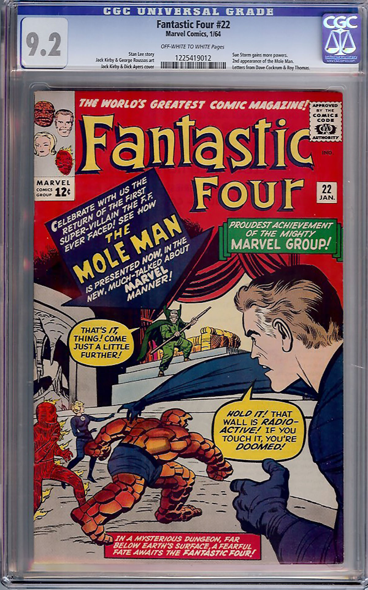 Fantastic Four #22 CGC 9.2 ow/w