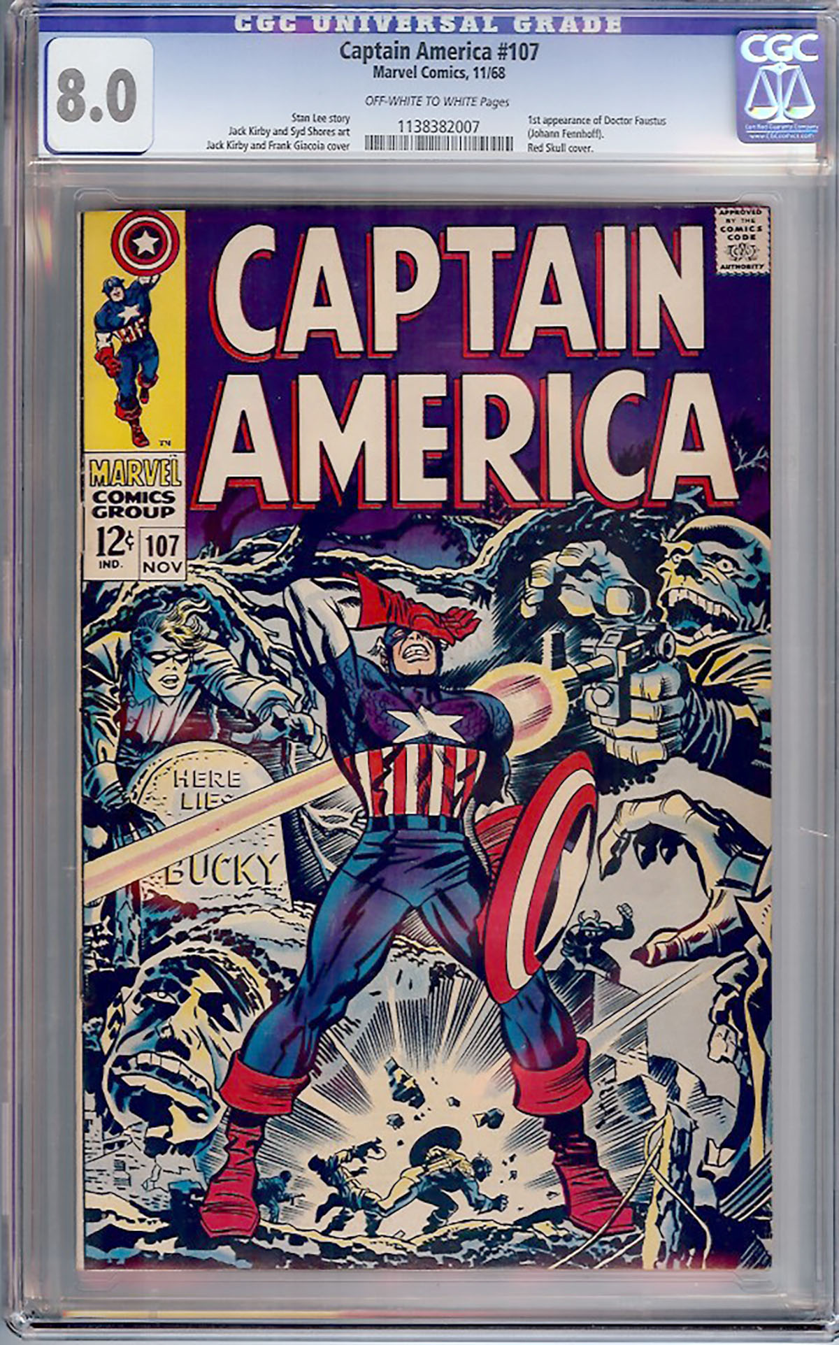 Captain America #107 CGC 8.0 ow/w