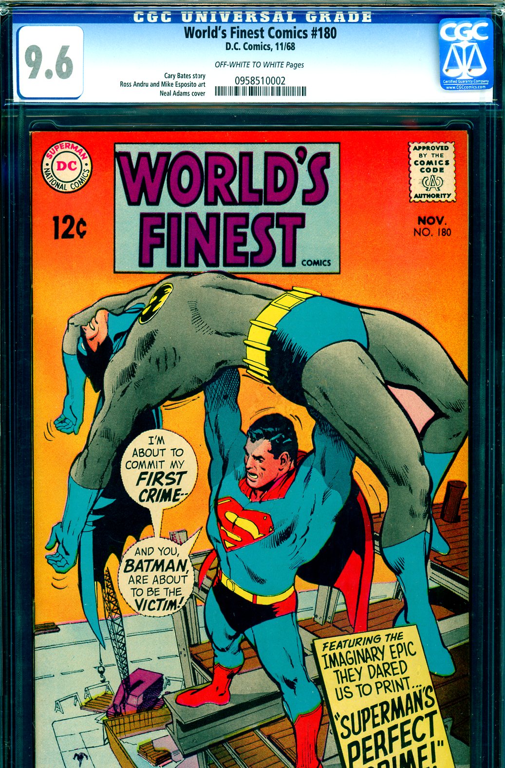 World's Finest Comics #180 CGC 9.6 ow/w