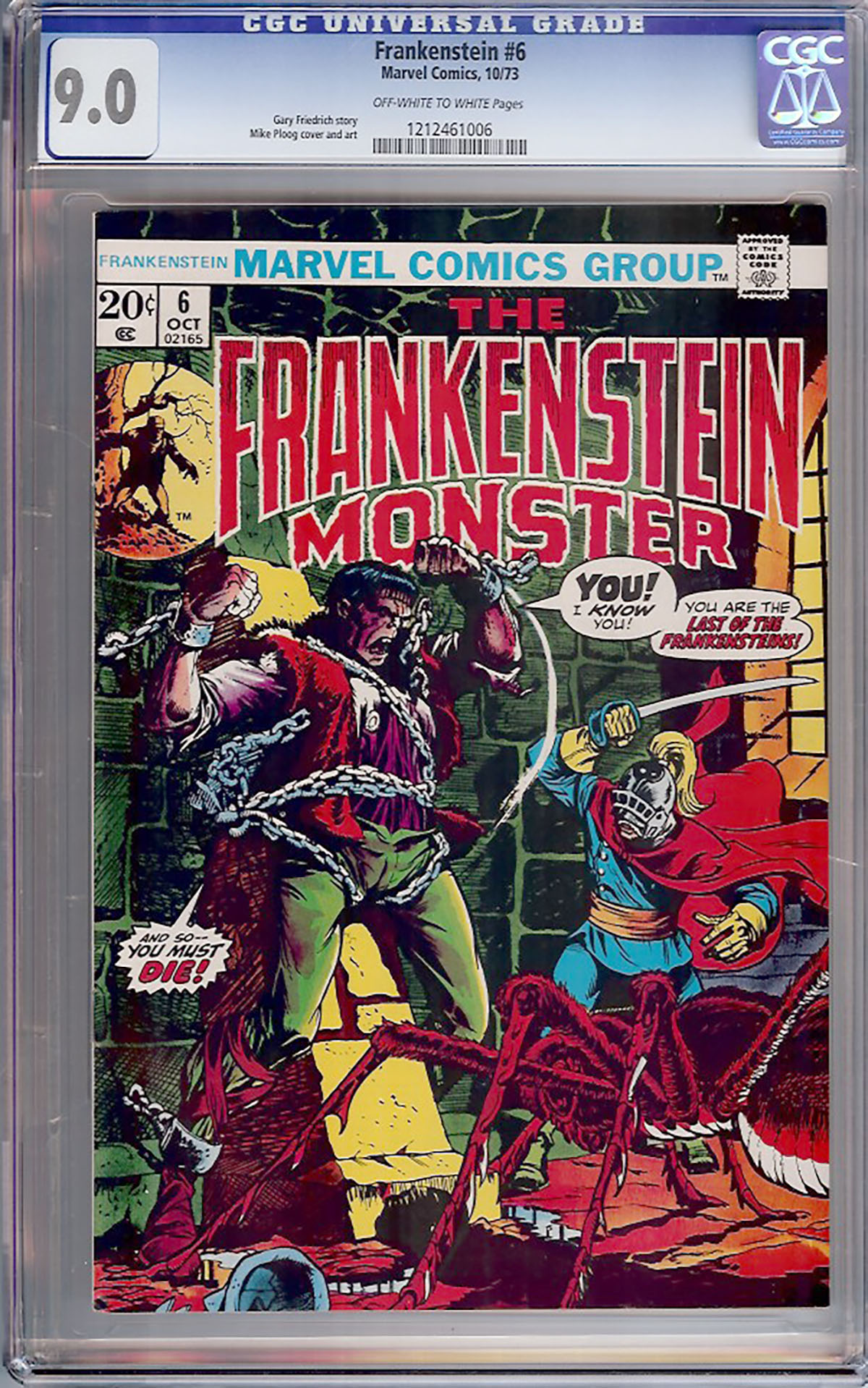 Frankenstein #6 CGC 9.0 ow/w