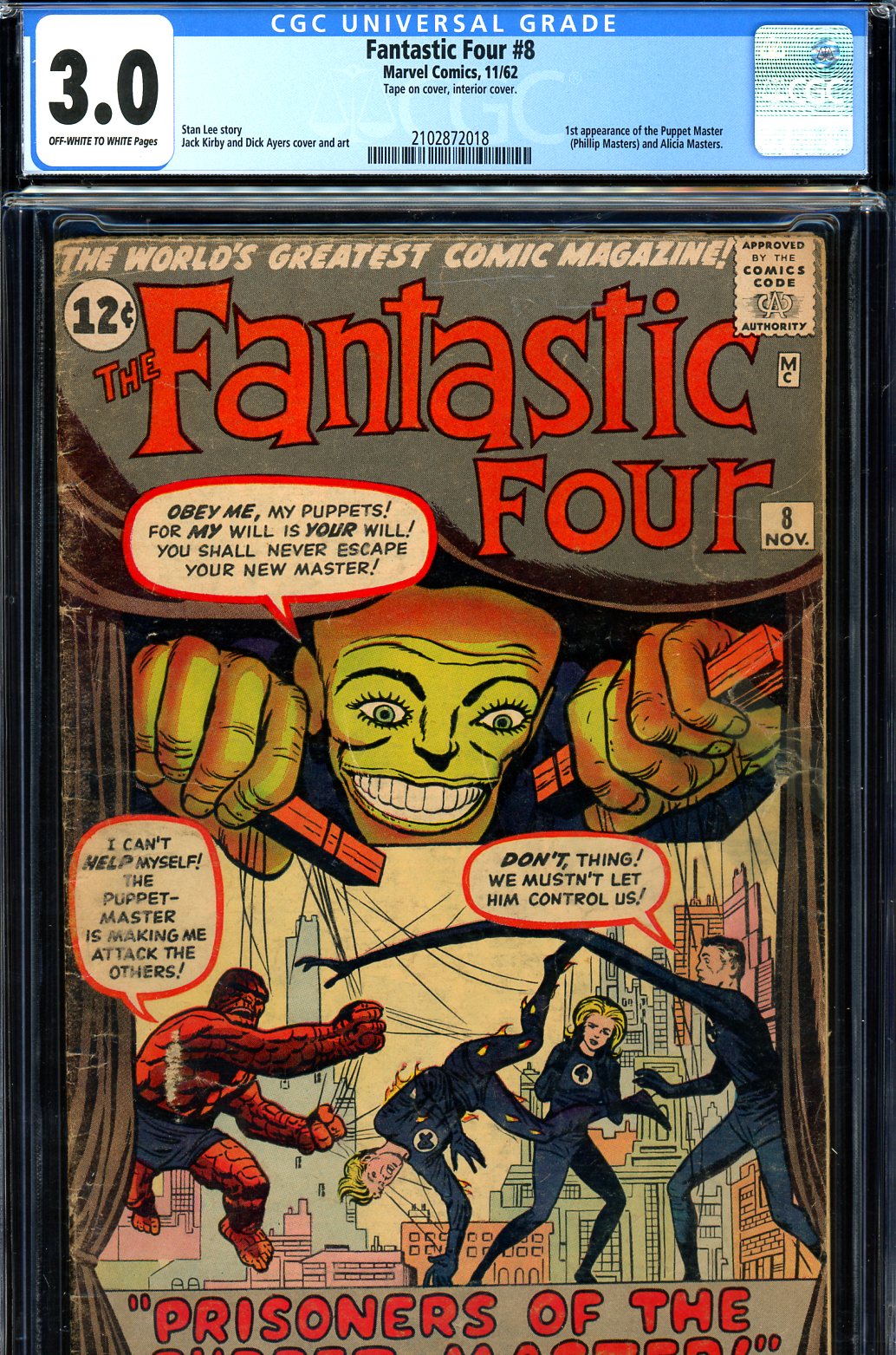 Fantastic Four #8 CGC 3.0 ow/w