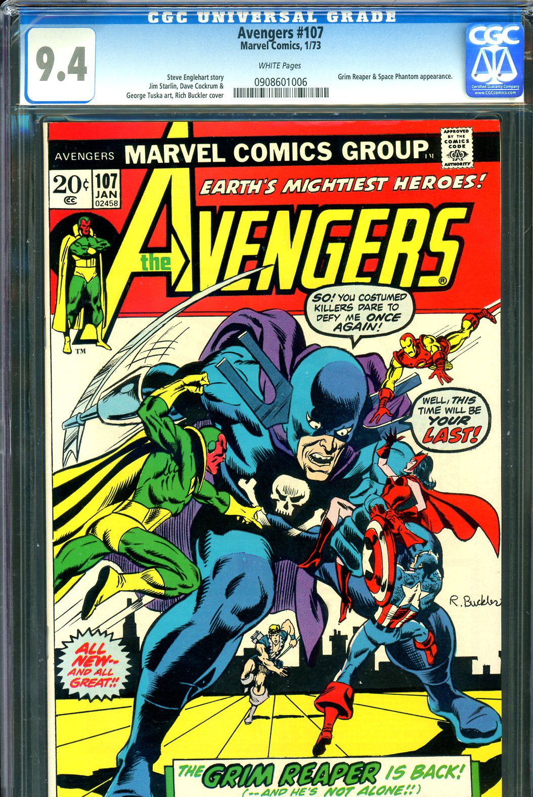 Avengers #107 CGC 9.4 w