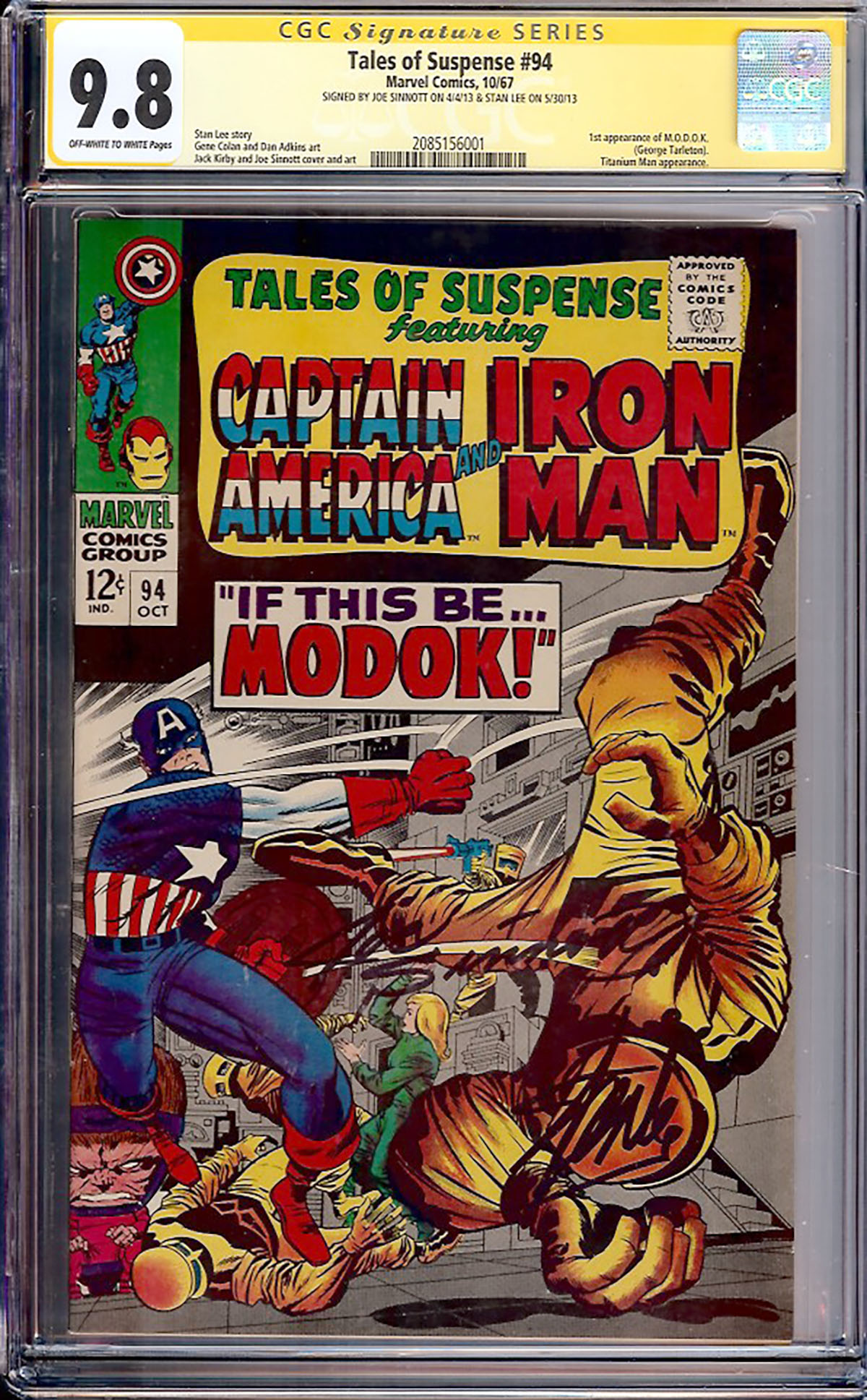 Tales of Suspense #94 CGC 9.8 ow/w