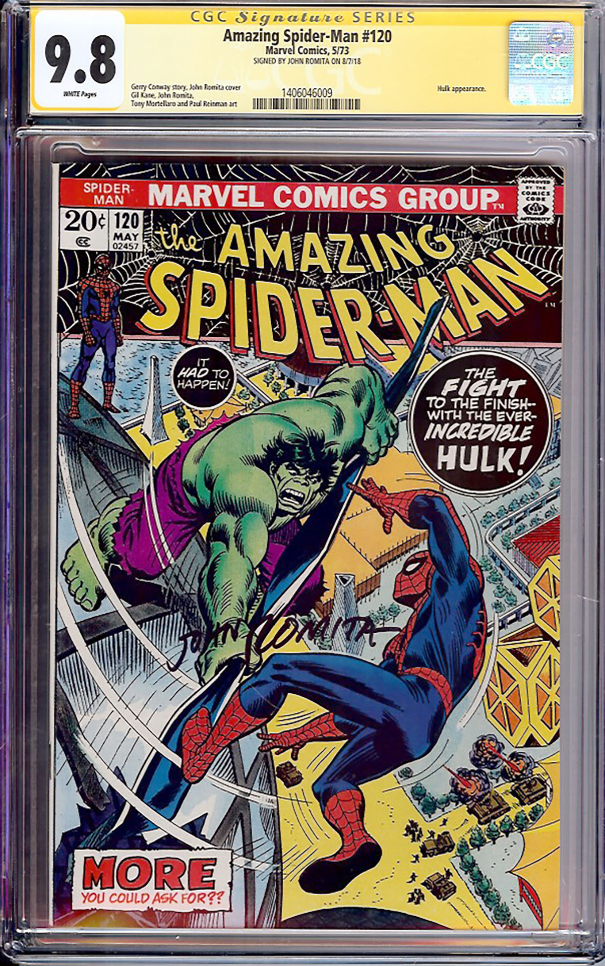 Amazing Spider-Man #120 CGC 9.8 w CGC Signature SERIES
